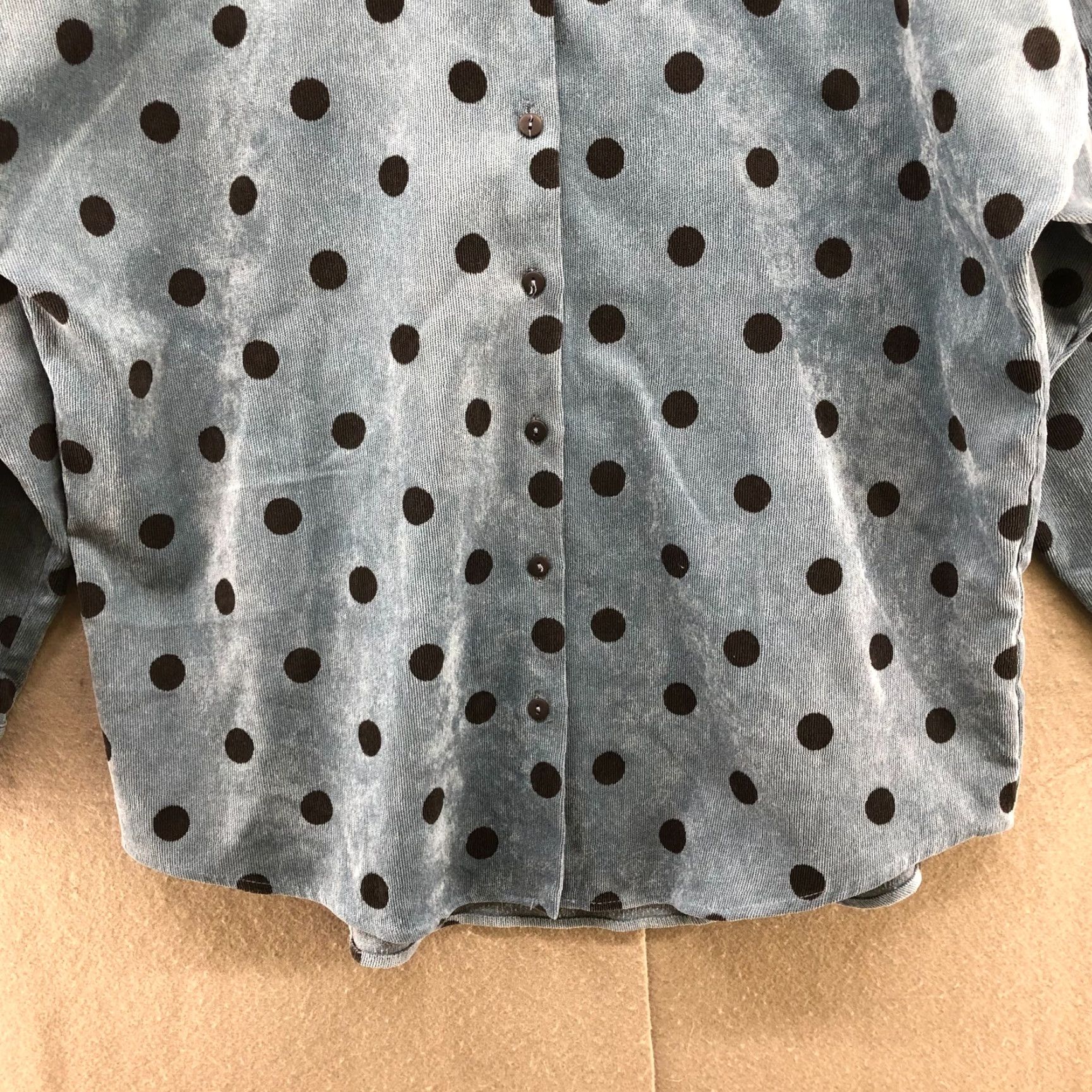 Zara Zara Corduroy Shacket Womens XS Oversized Blue Polka Dot Shirt Jacket Size XS / US 0-2 / IT 36-38 - 4 Thumbnail