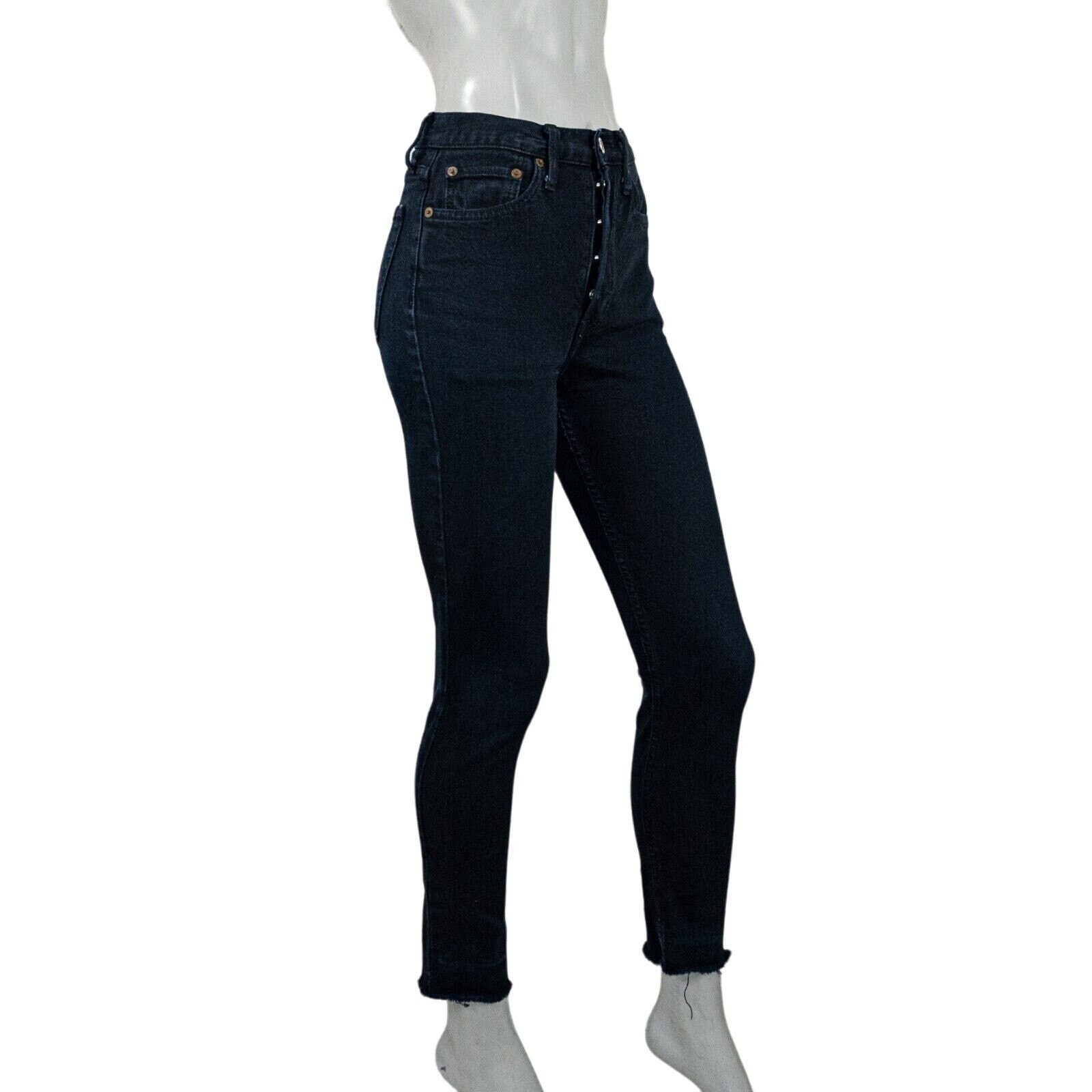 RE/DONE RE/DONE Originals fray crop high rise denim Jeans black/blue Size 25" / US 0 / IT 36 - 4 Thumbnail