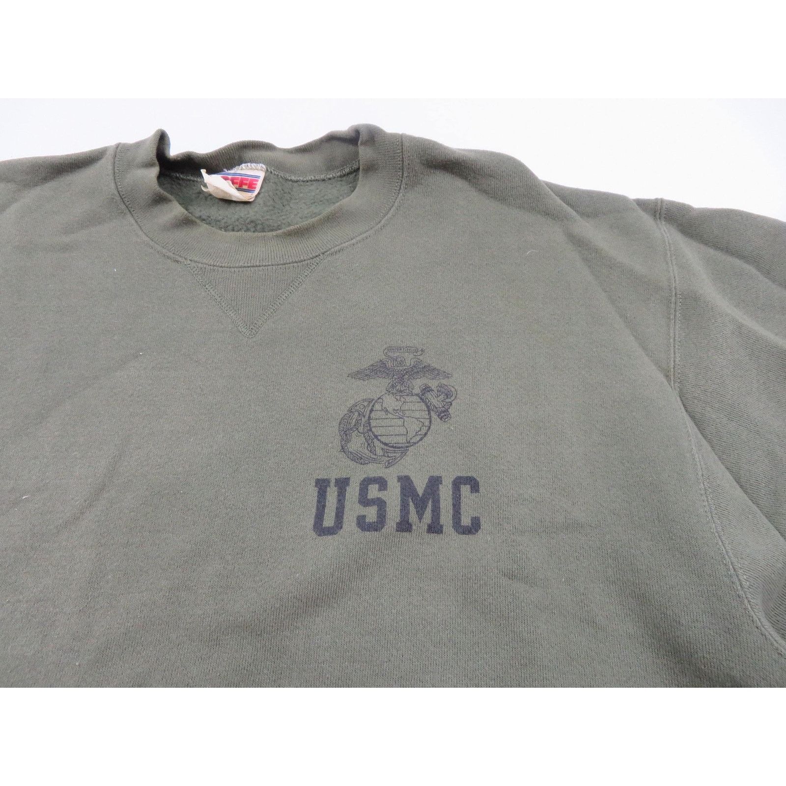 Soffe USMC Marines Sweatshirt, Soffe Made in USA, Green M 1990s Size US M / EU 48-50 / 2 - 2 Thumbnail