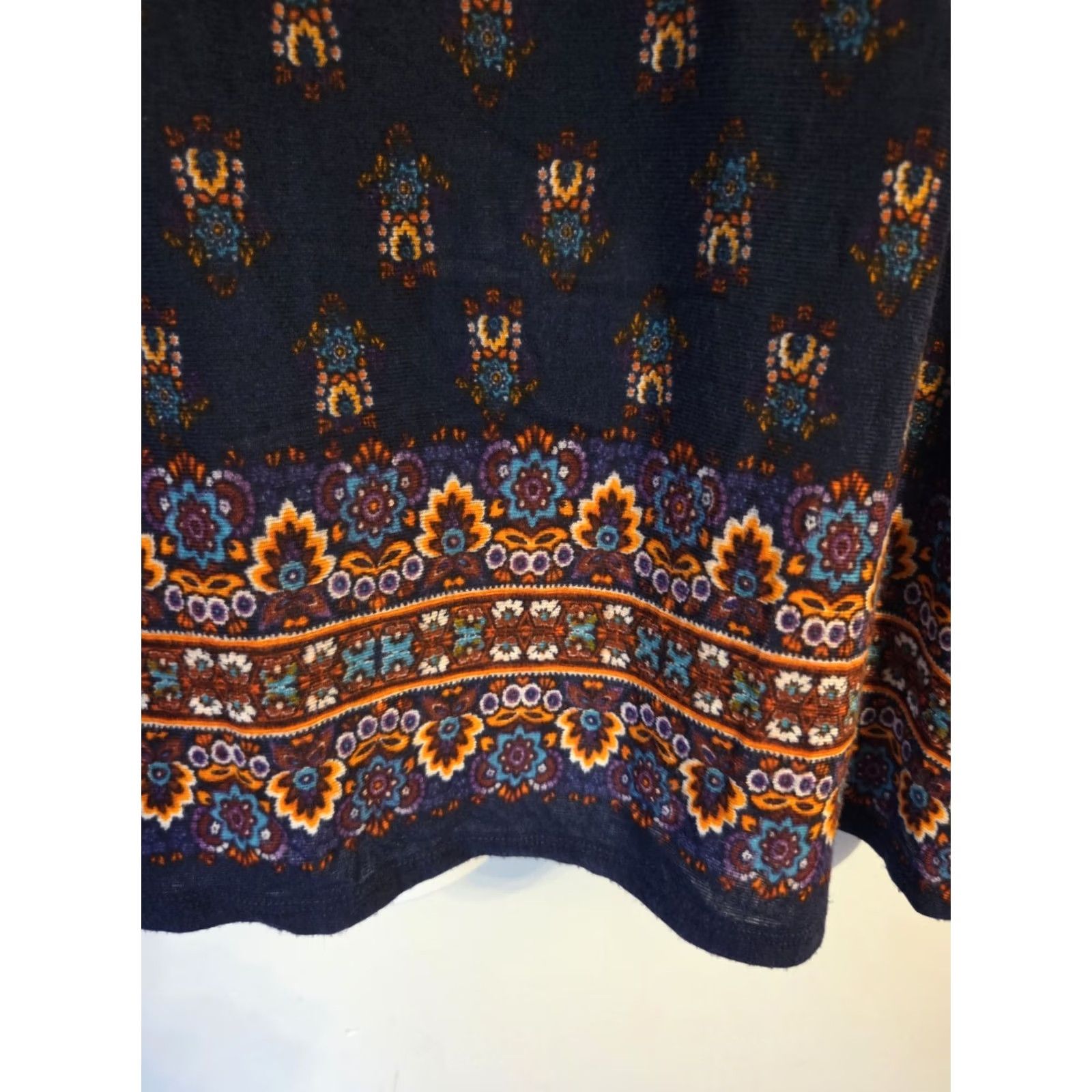 Vintage VINTAGE America Blues Navy Blue Embroidered Stretchy Sheer Top Bohemian Hippie XL Blouse Womens Size XL / US 12-14 / IT 48-50 - 4 Thumbnail