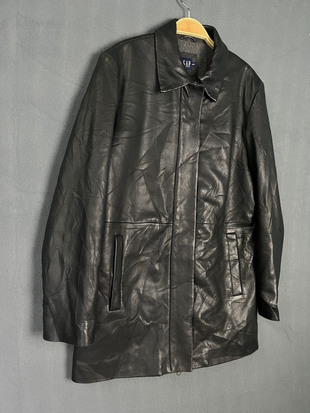 Gap GAP Zip Up Leather Jacket Black Vintage Size US S / EU 44-46 / 1 - 4 Thumbnail