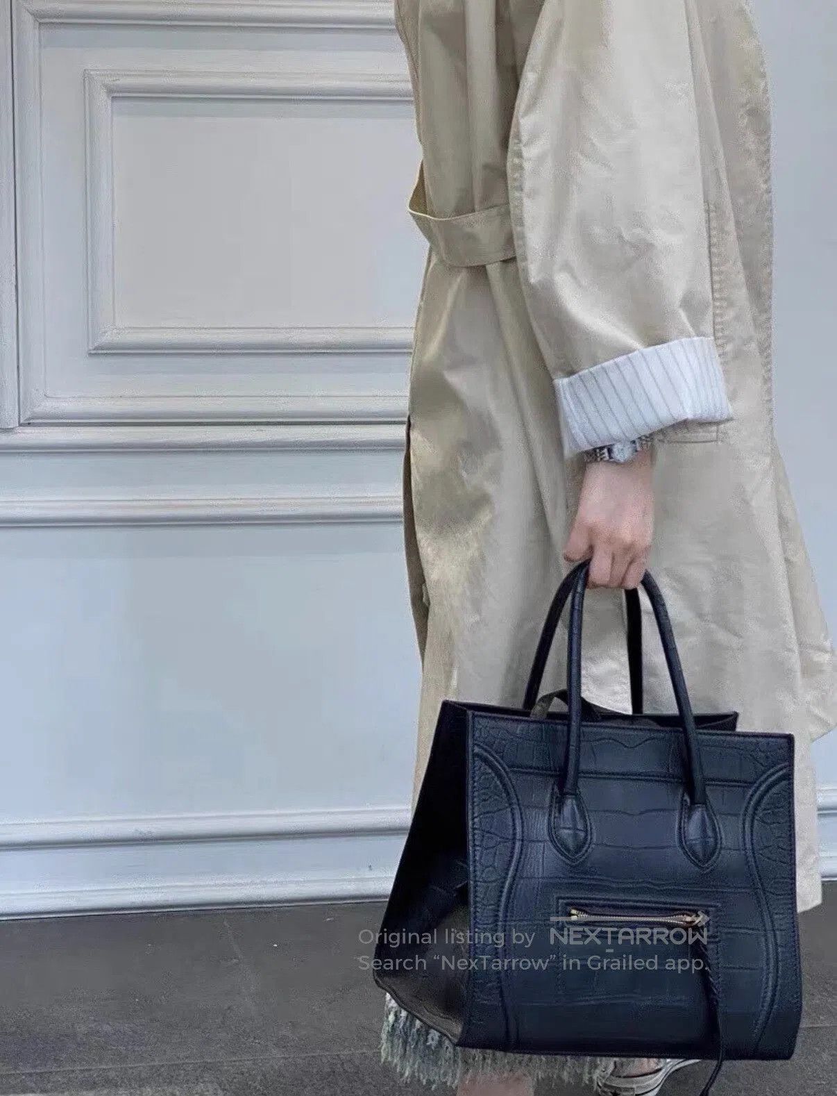Celine Celine Black Phantom Crocodile Embossed Bag. Size ONE SIZE - 5 Thumbnail