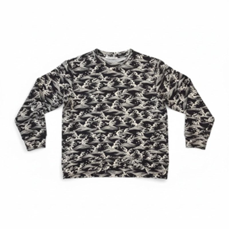 Sandro Sandro Navy & White Ocean Pattern Men's Sweatshirt Small Size US S / EU 44-46 / 1 - 2 Thumbnail