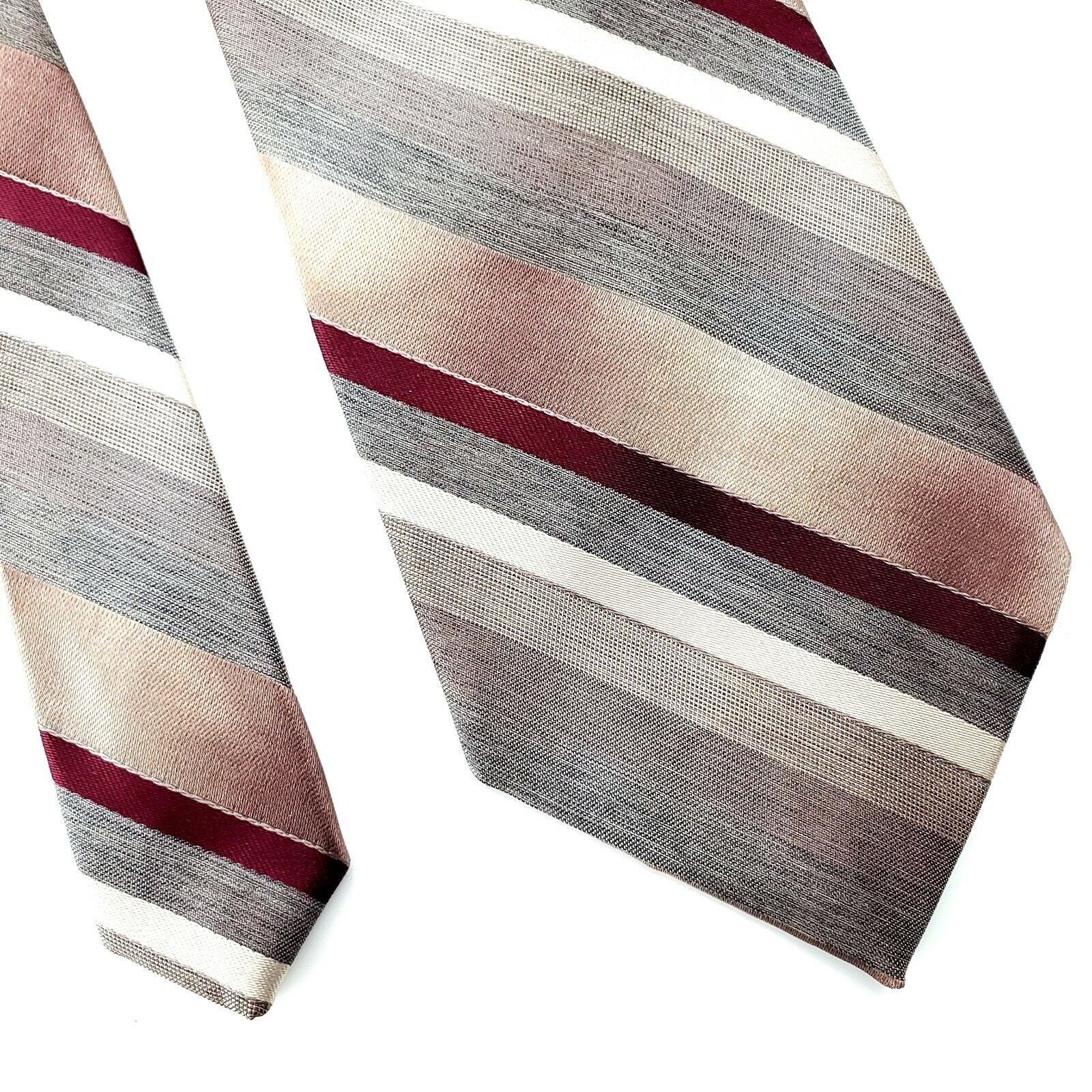 Other Wembley WemSilk Brown Striped Polyester Tie Classic Size ONE SIZE - 1 Thumbnail