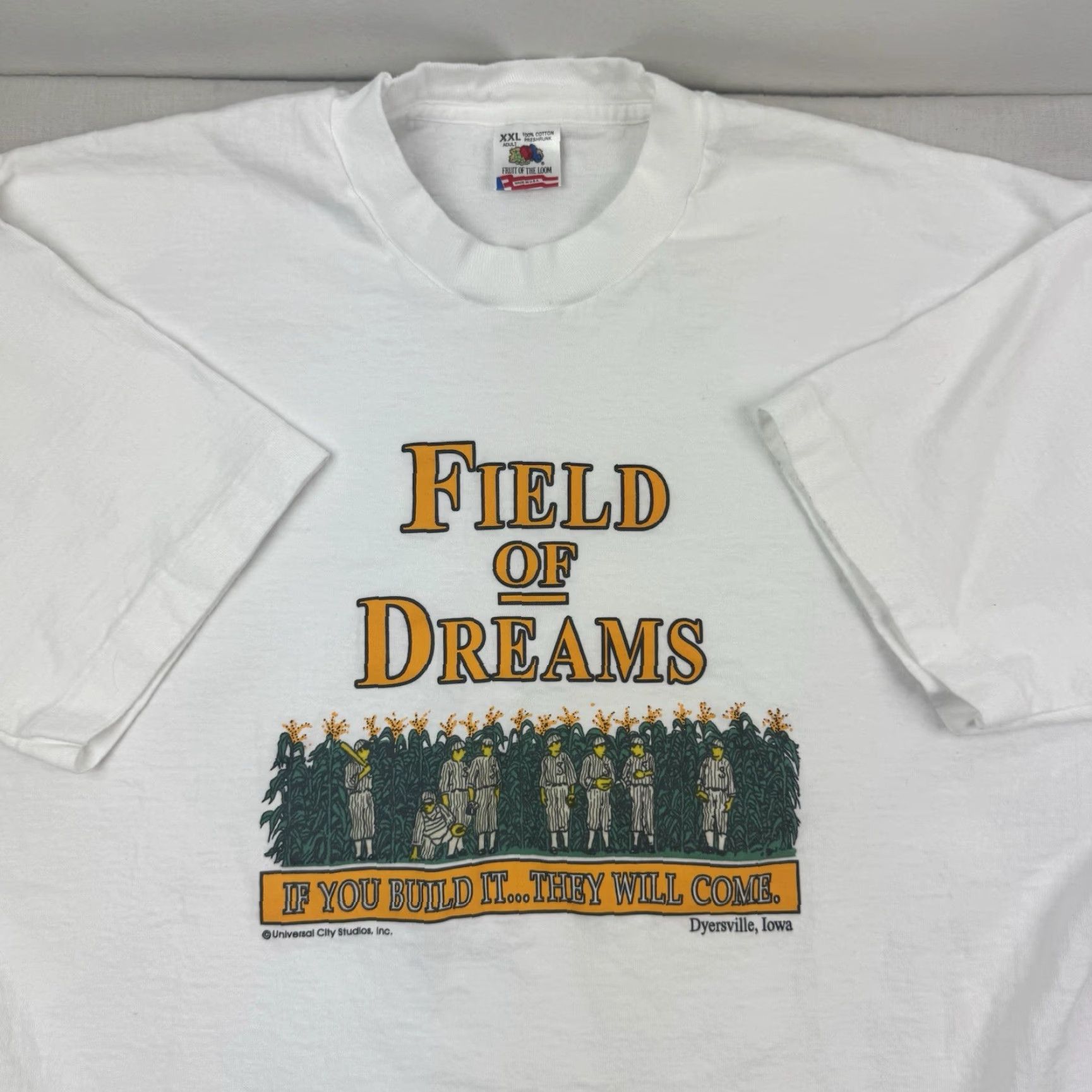 Fruit Of The Loom VINTAGE Field Of Dreams Movie T Shirt 2XL Adult Dyersville Iowa Promo Tee 90s Size US XXL / EU 58 / 5 - 2 Thumbnail