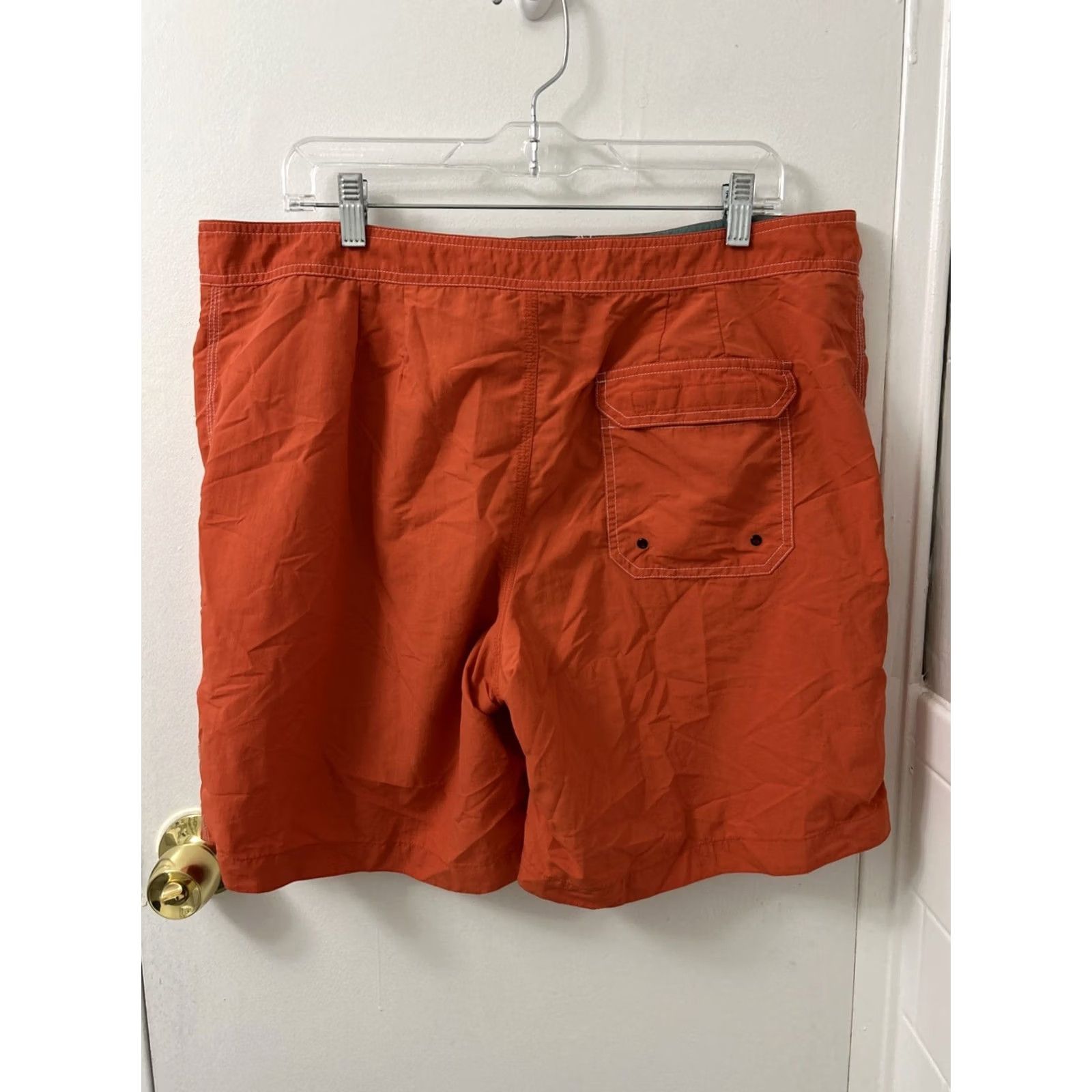 Vintage VINTAGE ll bean Shorts Mens 38 Orange Nylon Swim Trunks Pockets Drawstring Adjustable Waist Regular Inseam 7.5 in Athletic Outdoor 90s Mens Size US 38 / EU 54 - 4 Thumbnail