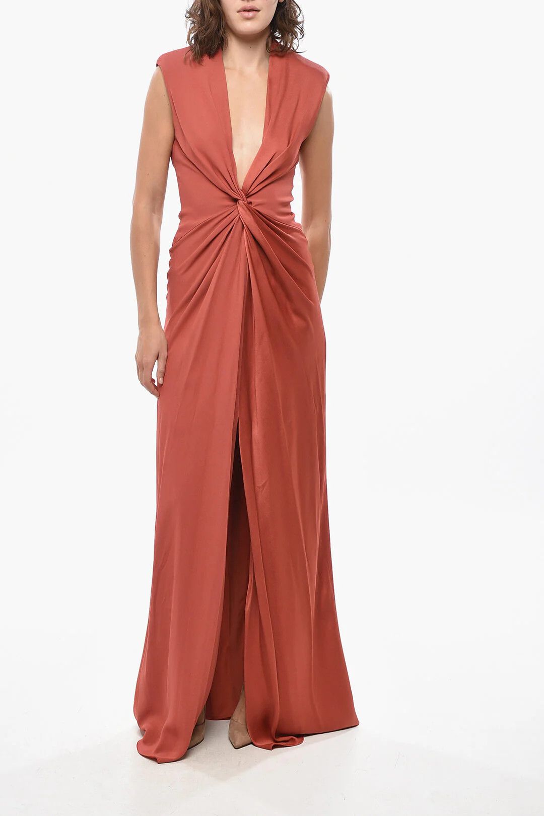Max Mara og1mm0426 Satin Dress in Red Size XS / US 0-2 / IT 36-38 - 1 Thumbnail