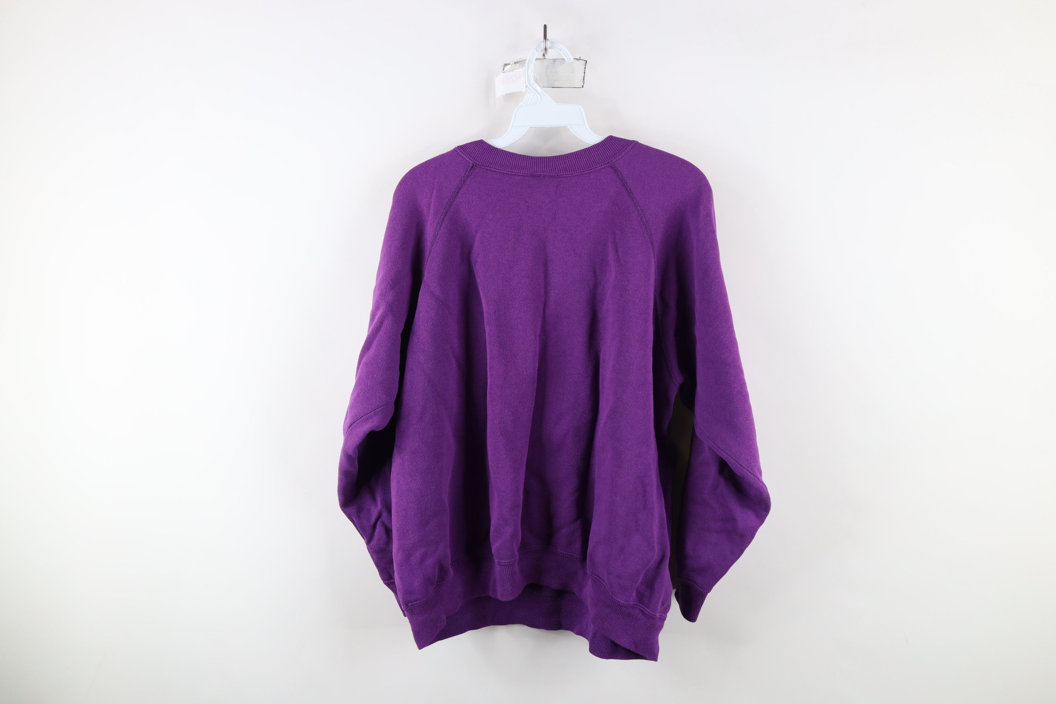 Vintage Vintage 90s Streetwear Blank Crewneck Sweatshirt Purple USA Size XL / US 12-14 / IT 48-50 - 9 Thumbnail
