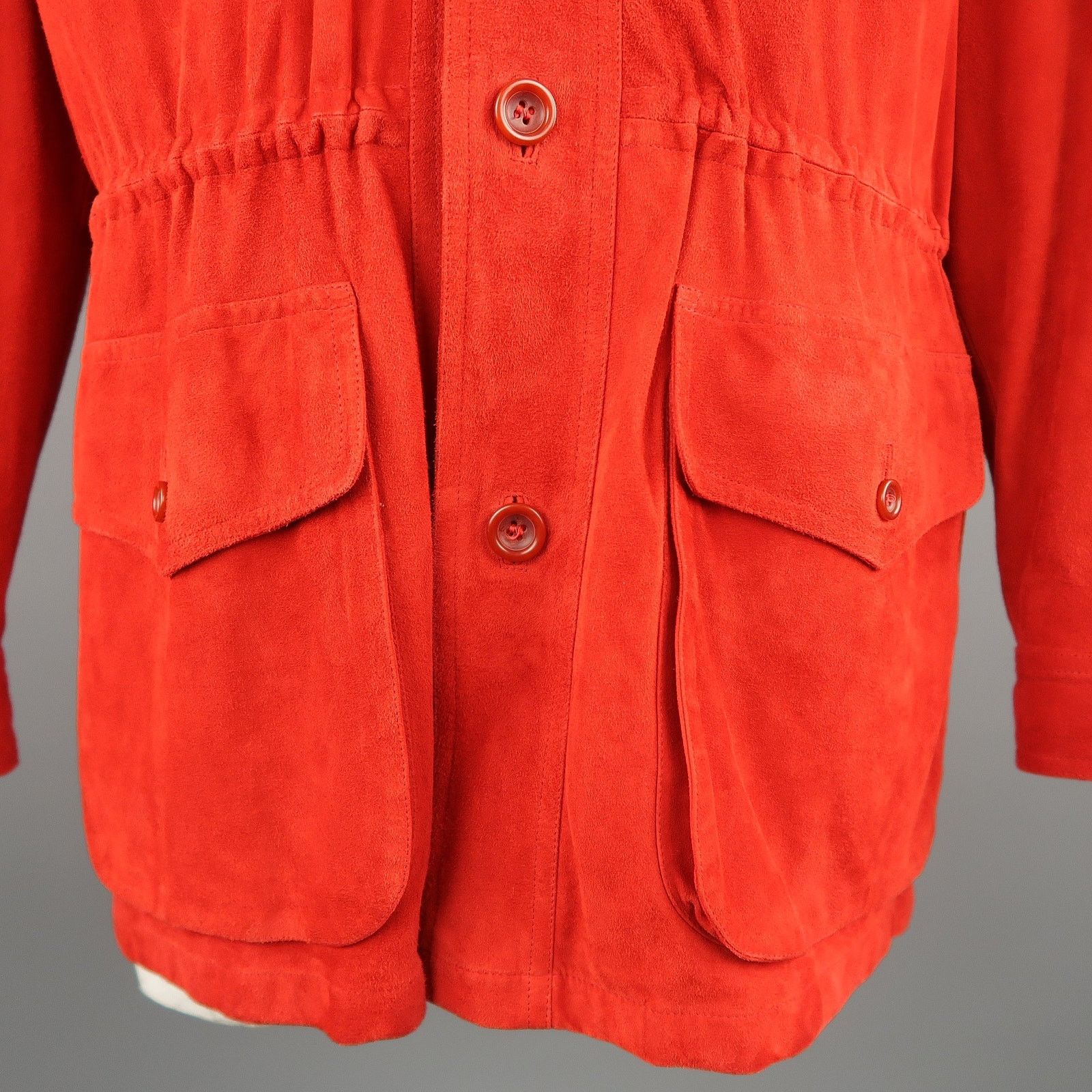 Valstar VALSTAR 42 Red Suede Four Pocket Drawstring Waist Coat Size US L / EU 52-54 / 3 - 5 Thumbnail