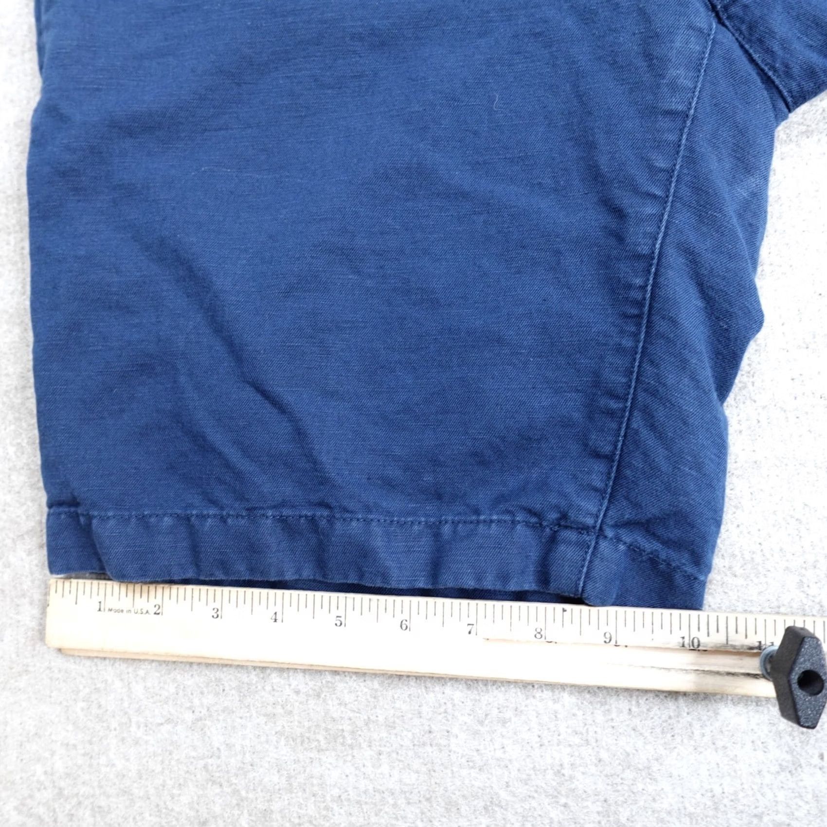 Vintage Jommers Mens Chino Shorts 33 Blue Solid Linen Blend Casual Baird McNutt Size US 32 / EU 48 - 7 Thumbnail
