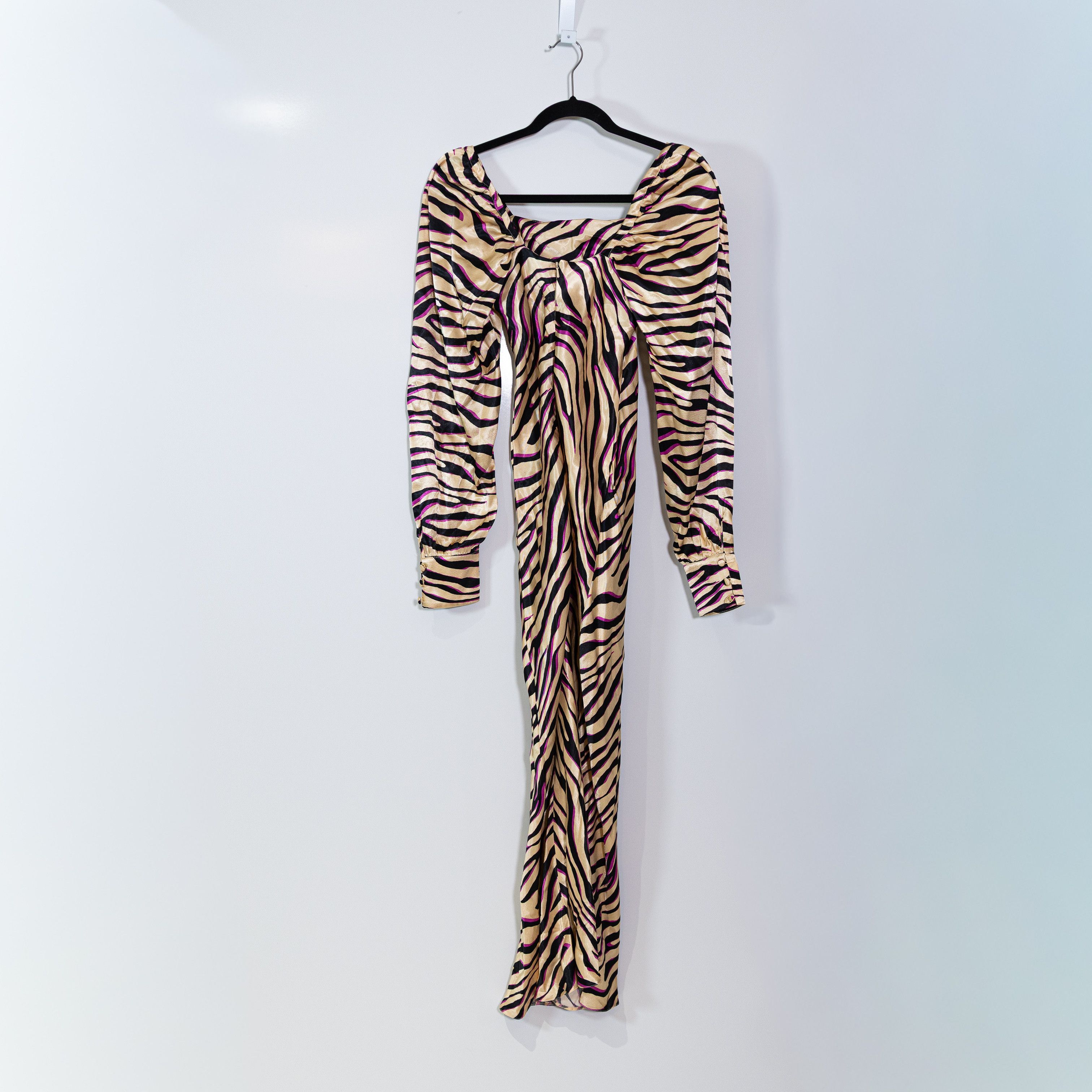 Asos NEW ASOS Zebra Animal Print Pattern Satin Size S / US 4 / IT 40 - 4 Thumbnail