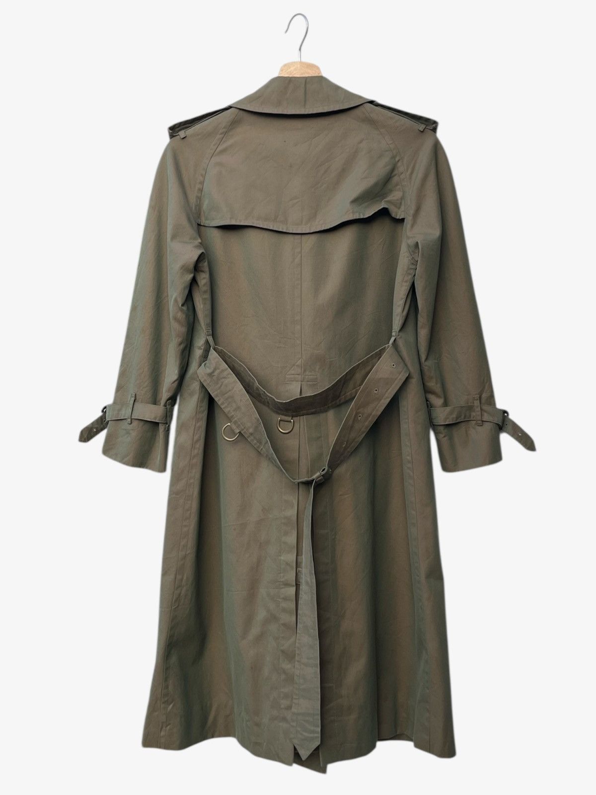 Burberry 80s/90s Burberrys Trench Coat Classic Double Breasted Olive Size S / US 4 / IT 40 - 5 Thumbnail