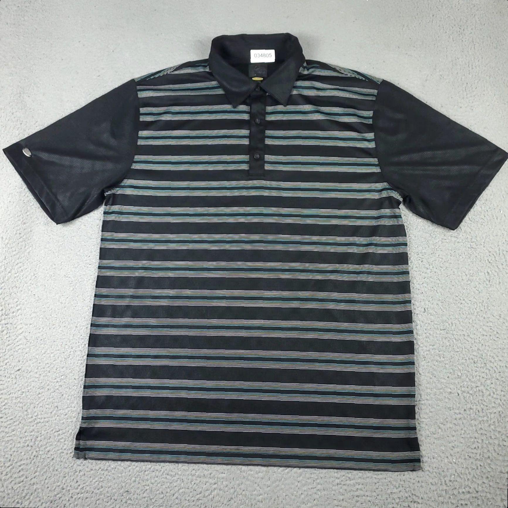 Vintage Greg Norman Polo Shirt Mens XL Black Striped Shark Golf Casual Short Sleeve Shirt Size US XL / EU 56 / 4 - 2 Thumbnail