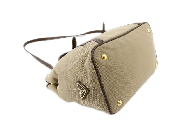 Prada Prada 2-Way Jacquard Canvas Leather Tan Shoulder Bag Size ONE SIZE - 5 Thumbnail