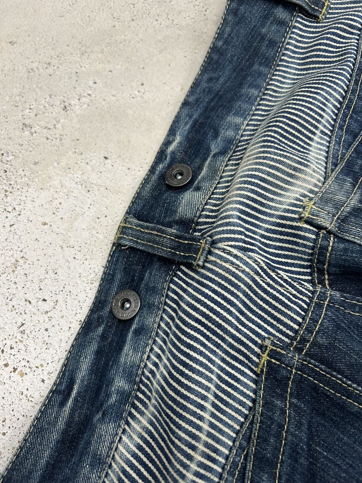 Hysteric Glamour Vintage Flared Jeans Patches Whiskering Mud Washed Size US 31 - 14 Thumbnail