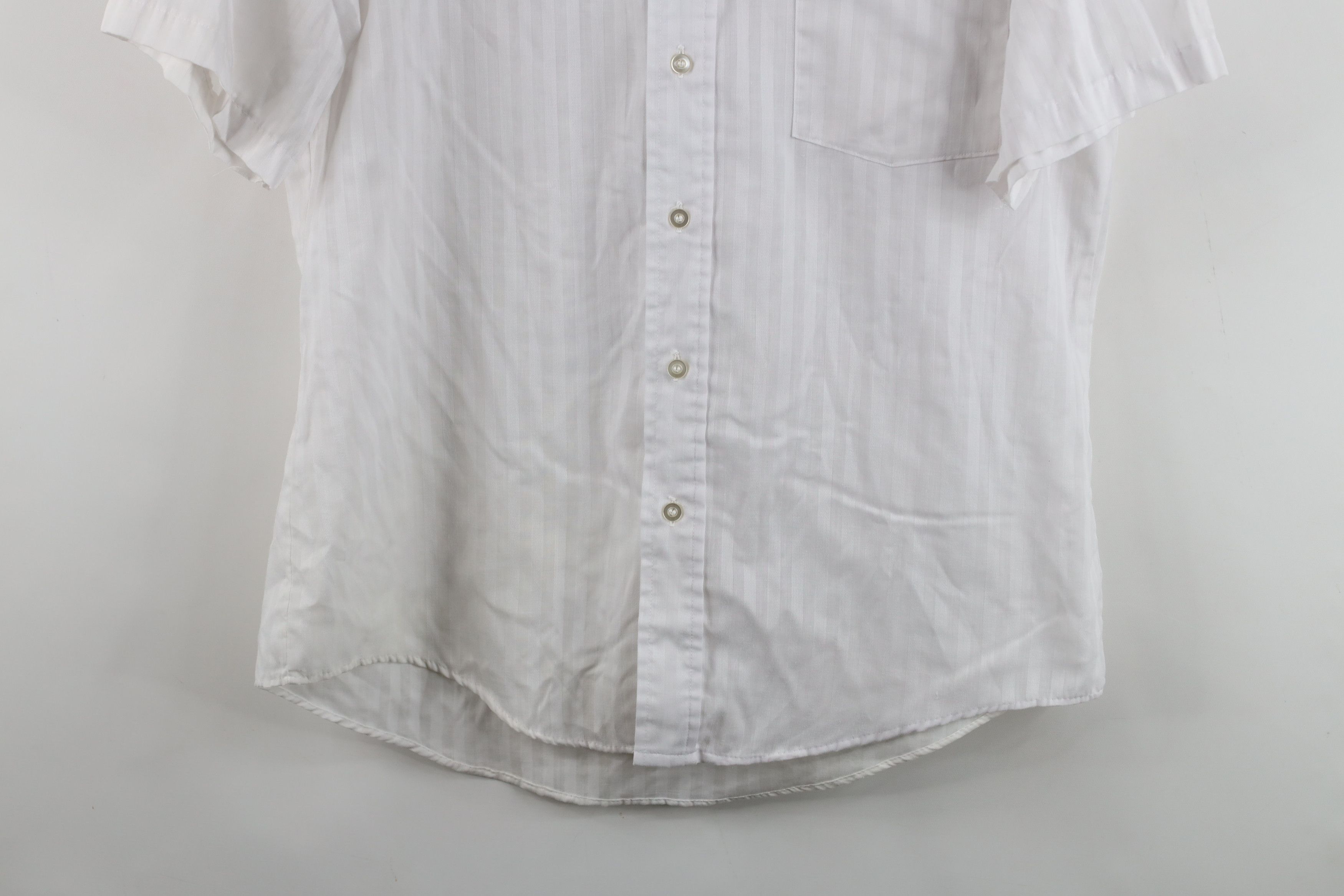 Vintage Vintage 70s Streetwear Short Sleeve Button Shirt White USA Size US L / EU 52-54 / 3 - 3 Thumbnail