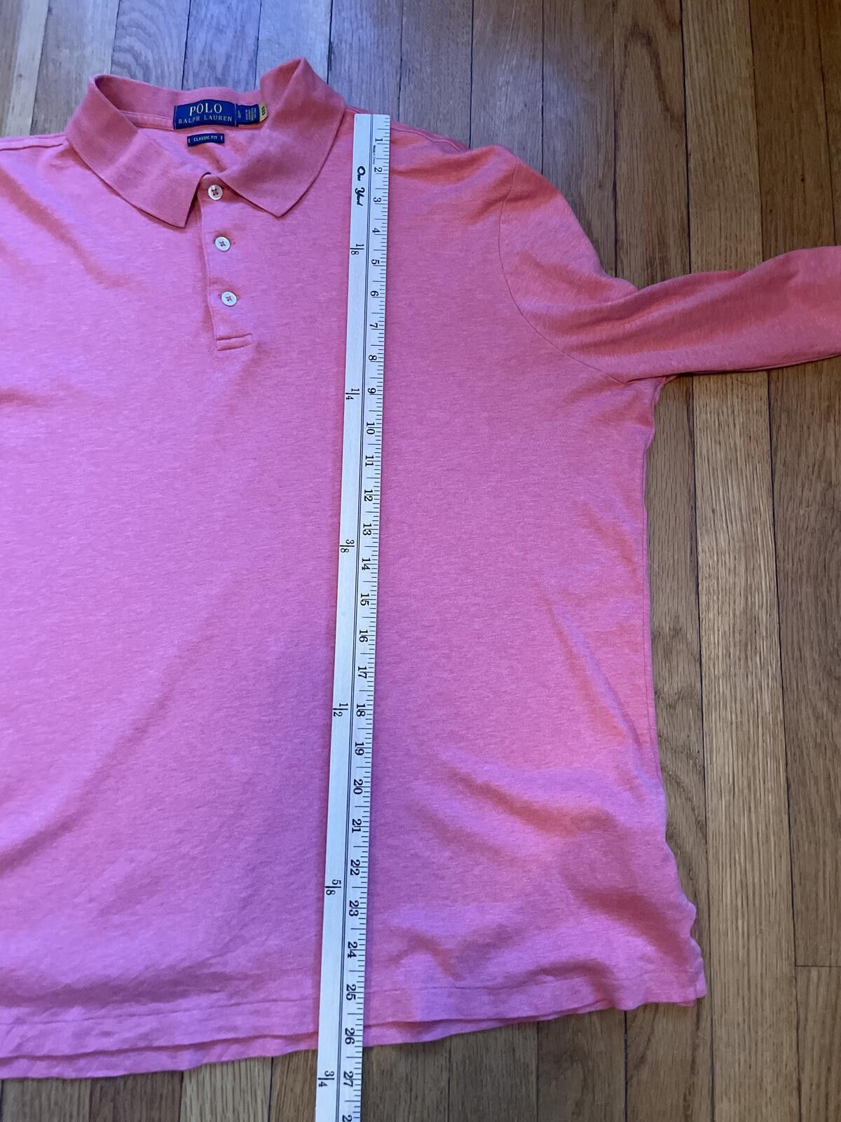 Polo Ralph Lauren Polo Ralph Lauren Salmon Pink Long Sleeve Polo Size Large Size US L / EU 52-54 / 3 - 6 Thumbnail