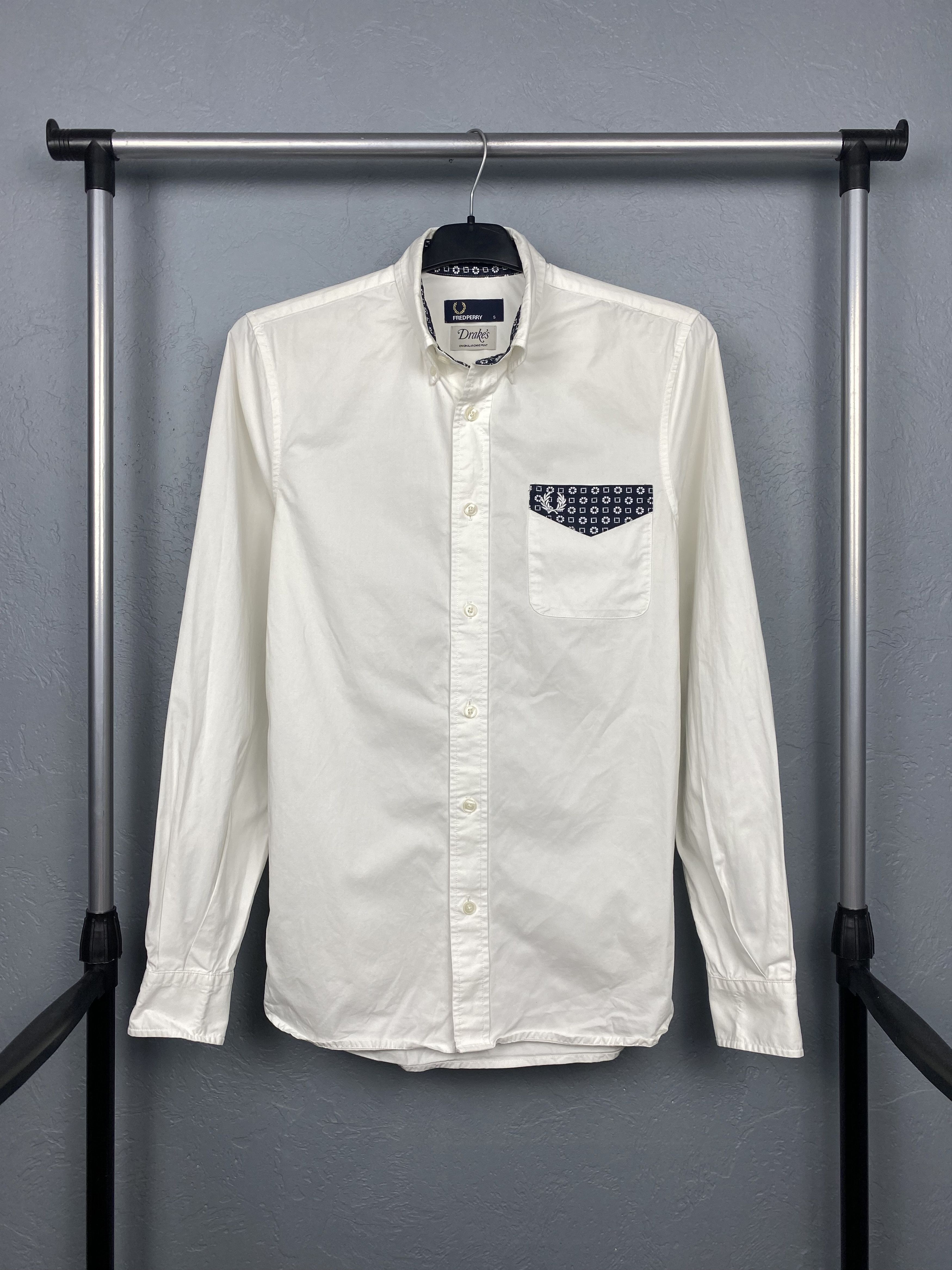 Drake's × Fred Perry Fred Perry x Drakes Vintage Mens Long Sleeve Shirt Size US S / EU 44-46 / 1 - 1 Thumbnail