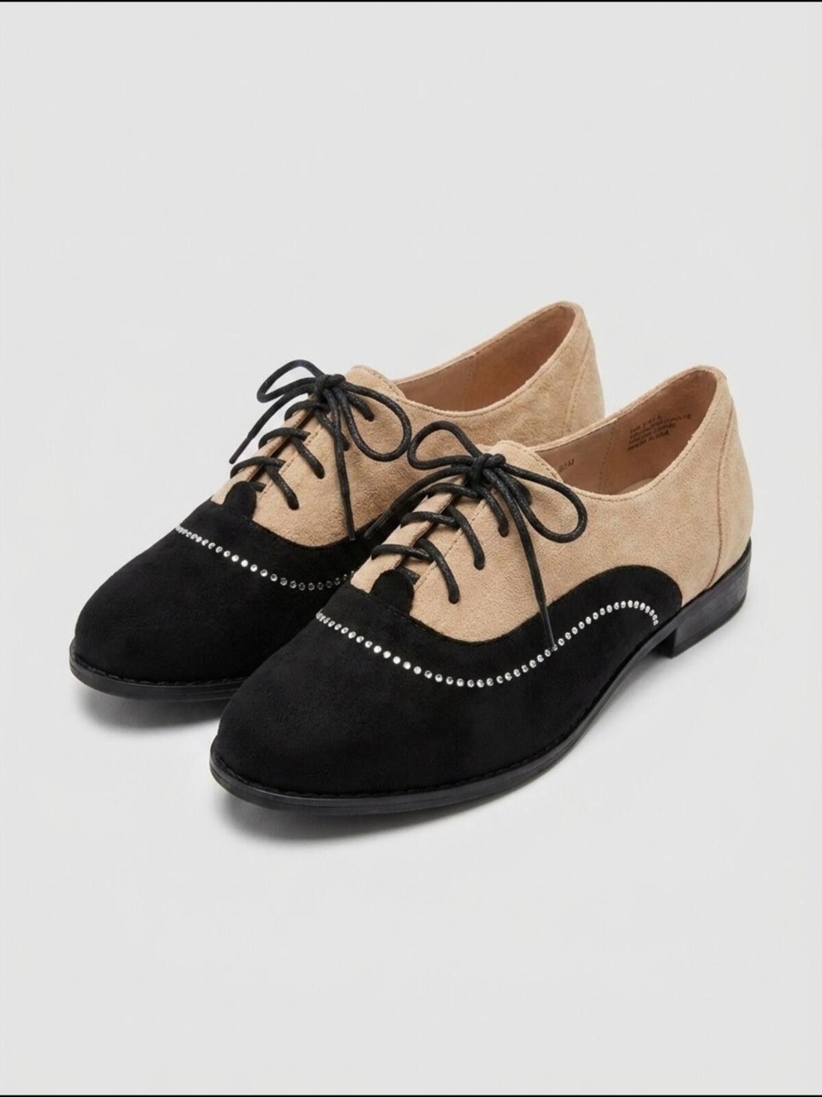 Other Midnight Velvet Black and Beige Two-Tone Suede Oxford Size US 8.5 / IT 38.5 - 1 Thumbnail