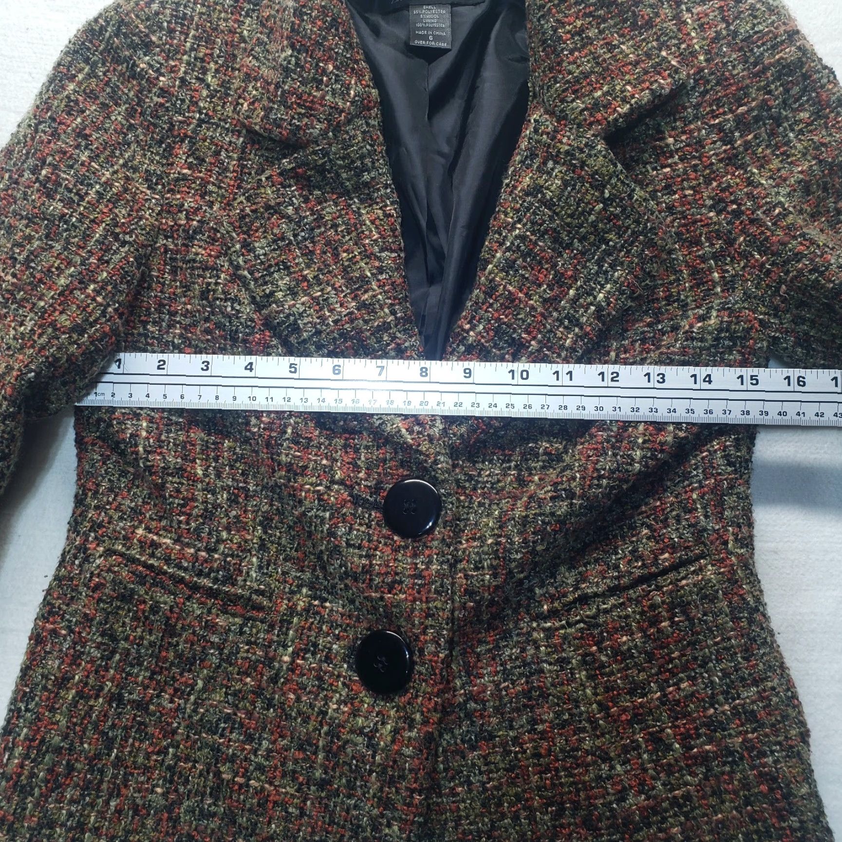 Vintage Brandon Thomas Button Up Blazer Jacket Tweed Business Wear Women's 6 Plaid Short Zip Size M / US 6-8 / IT 42-44 - 5 Thumbnail