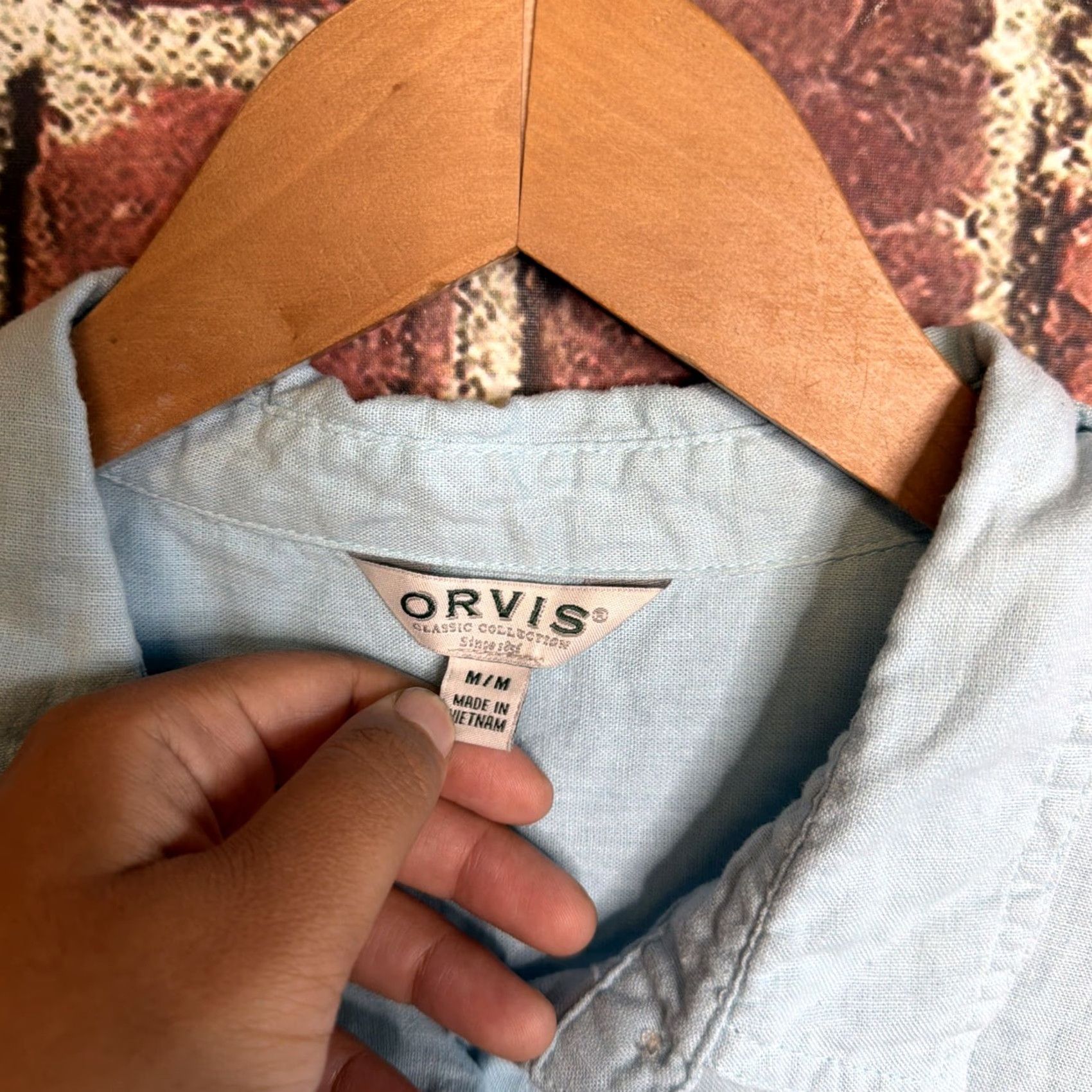Orvis Orvis Women’s Blue Short Sleeve Linen Blend Shirt Size Medium Pocket Shirt Casual Travel Size M / US 6-8 / IT 42-44 - 2 Thumbnail