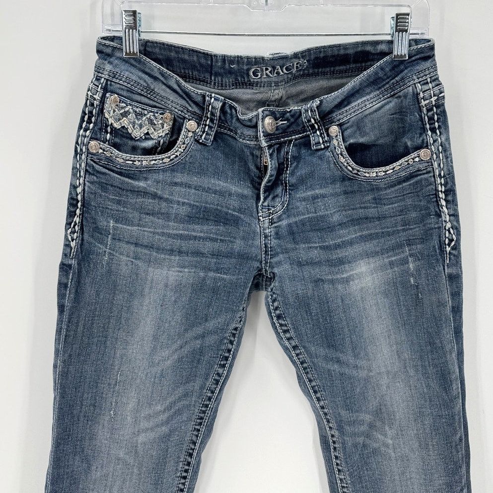 Grace in LA Grace in LA contrasting stitching bling pockets 29 bootcut Size 29" - 3 Thumbnail