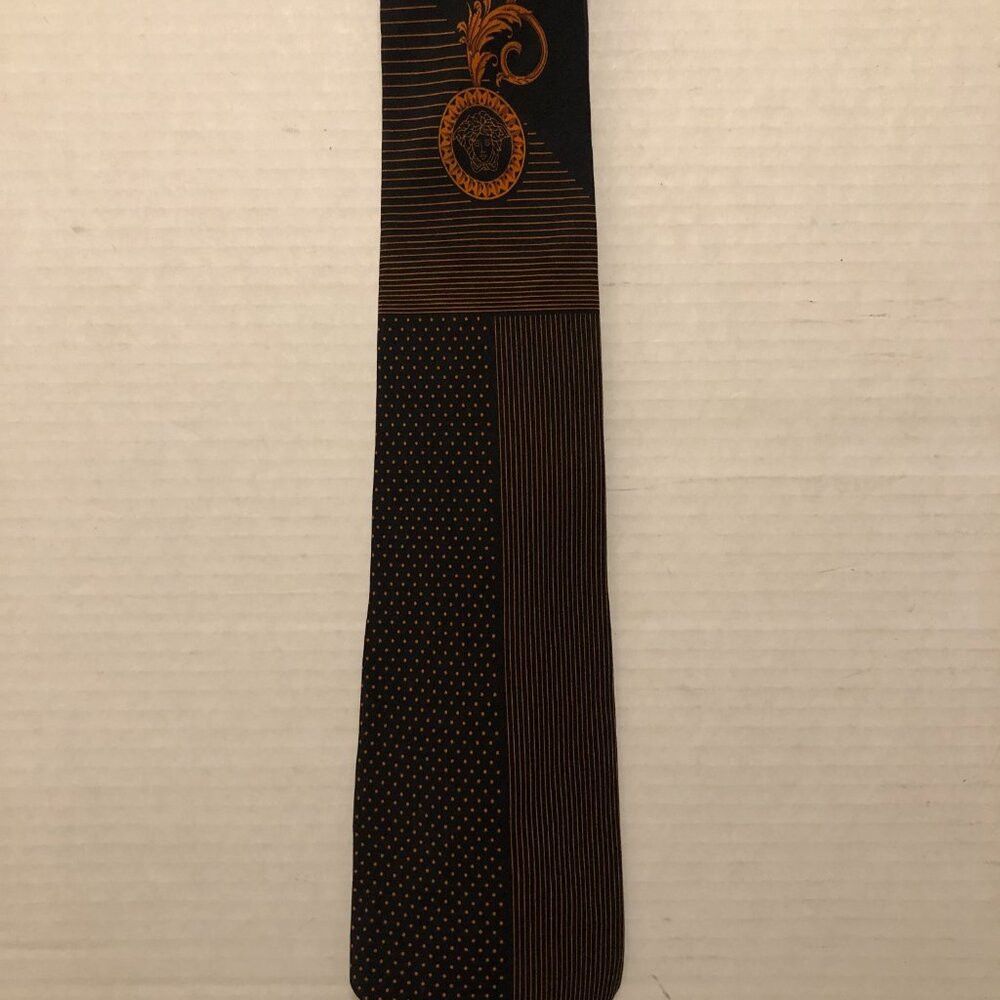 Versace VERSACE MEN'S BLACK 100%SILK TIE 3 5/8" X 60" MADE IN ITALY Size ONE SIZE - 2 Thumbnail
