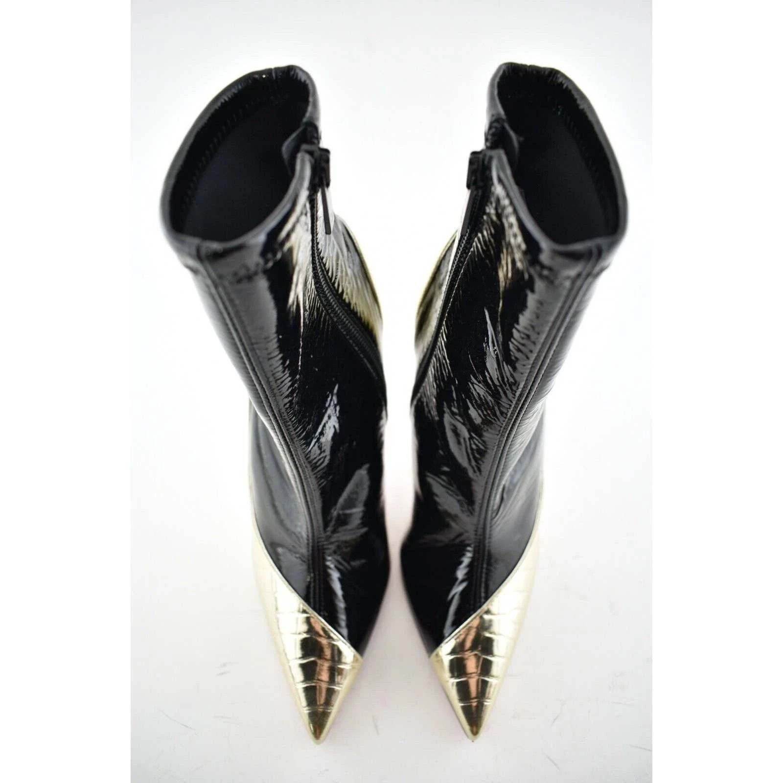 Christian Louboutin Christian Louboutin Bibooty 100 Black Platine Gold Patent Size US 10 / IT 40 - 7 Thumbnail