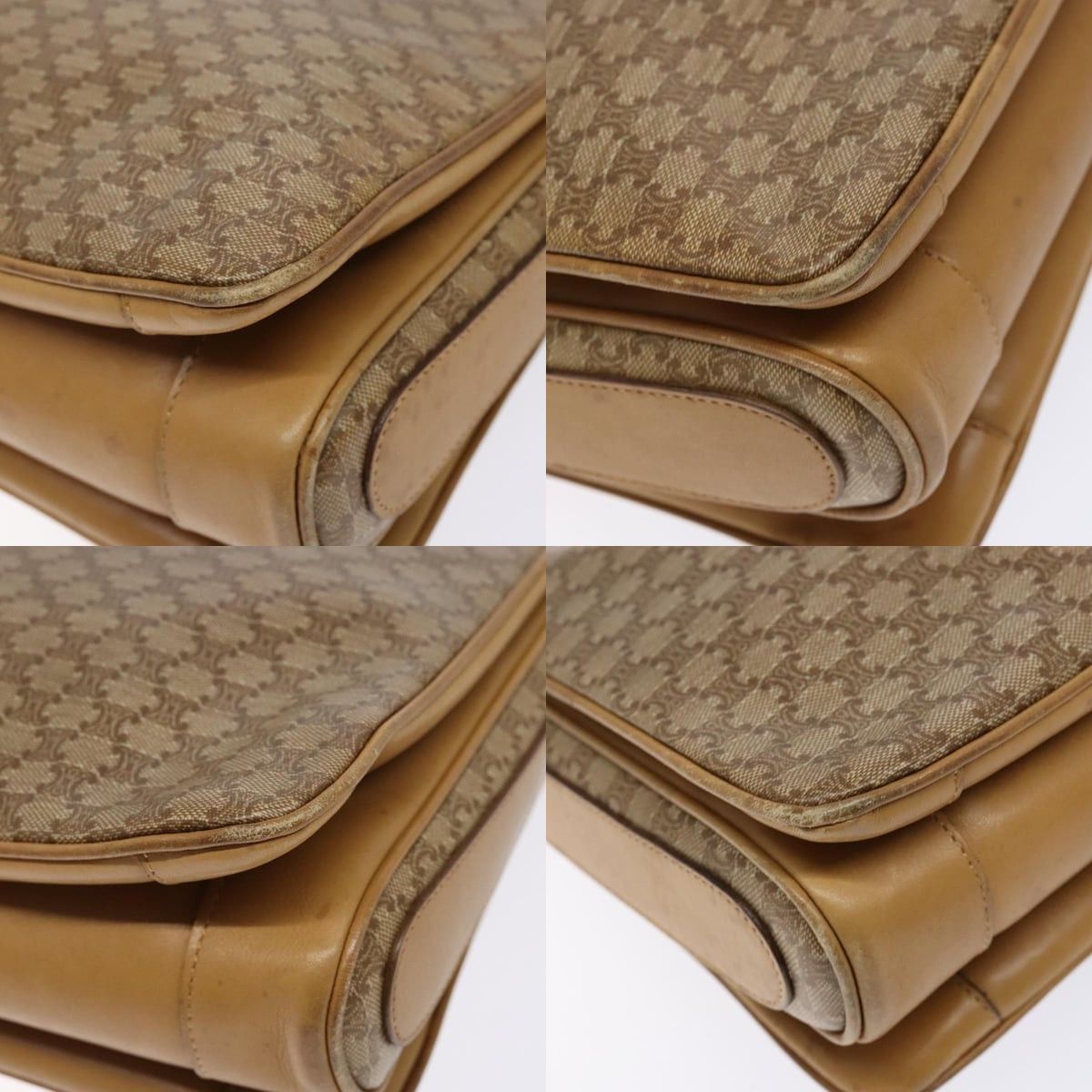 Celine CELINE Macadam Canvas Shoulder Bag Beige Gold Size ONE SIZE - 10 Thumbnail