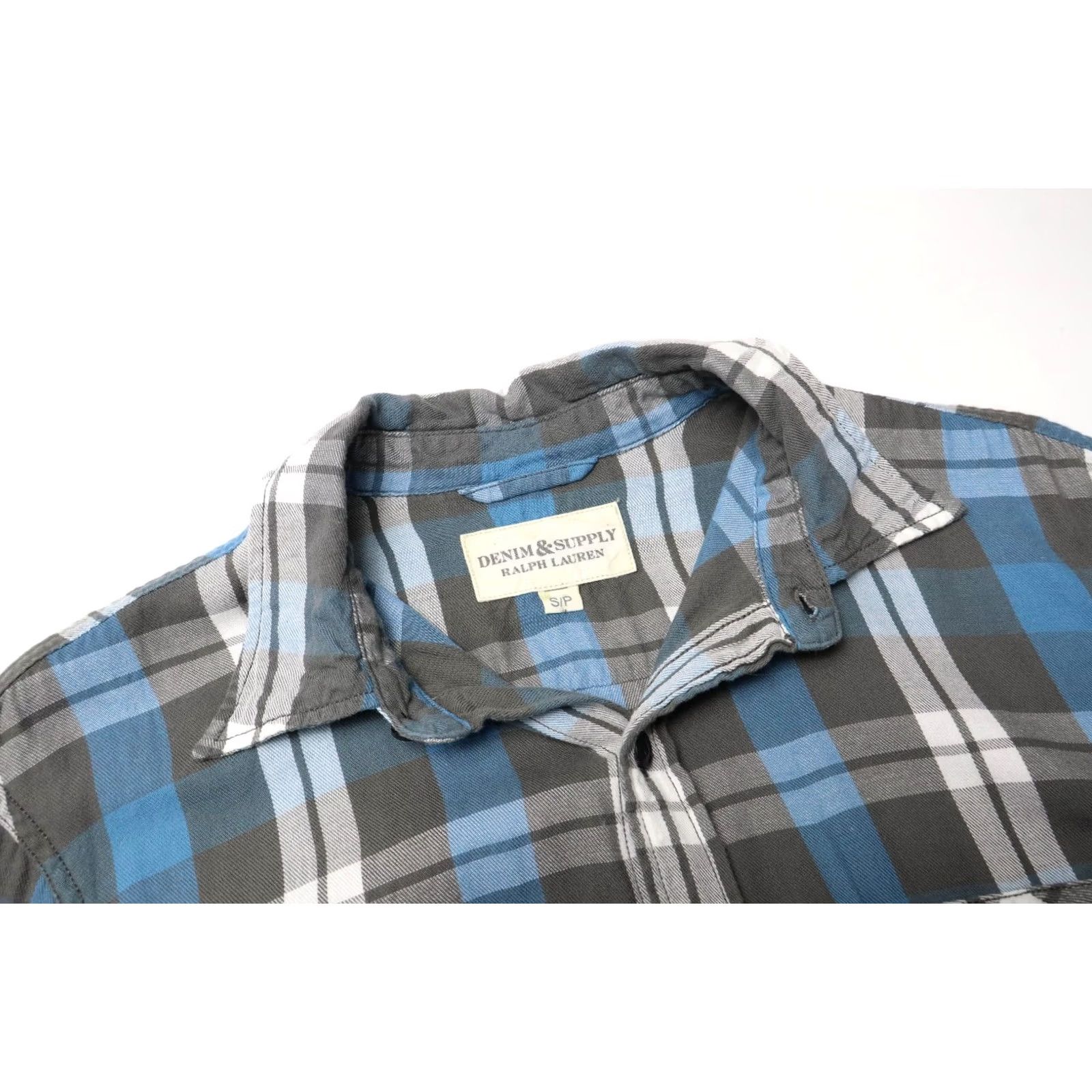 Ralph Lauren Ralph Lauren Denim & Supply Shirt Men's SMALL Plaid Grey And Blue Pocket Flannel Size US S / EU 44-46 / 1 - 4 Thumbnail