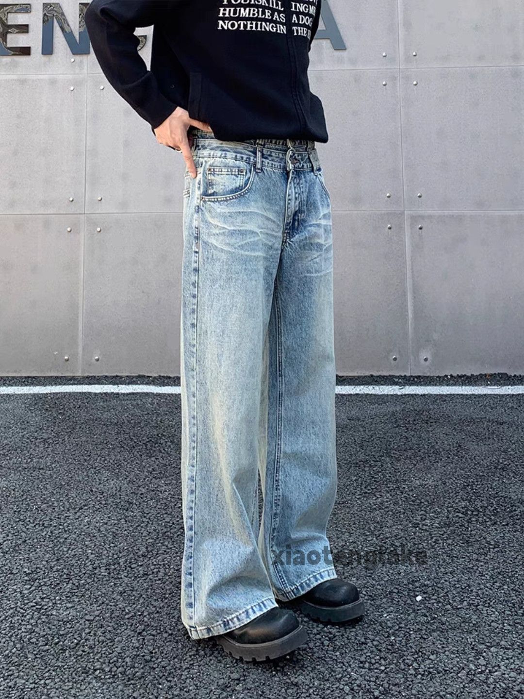 Jean × Vintage washed faded cleanfit yuppie y2k patchwork punk jeans Size US 32 / EU 48 - 3 Thumbnail