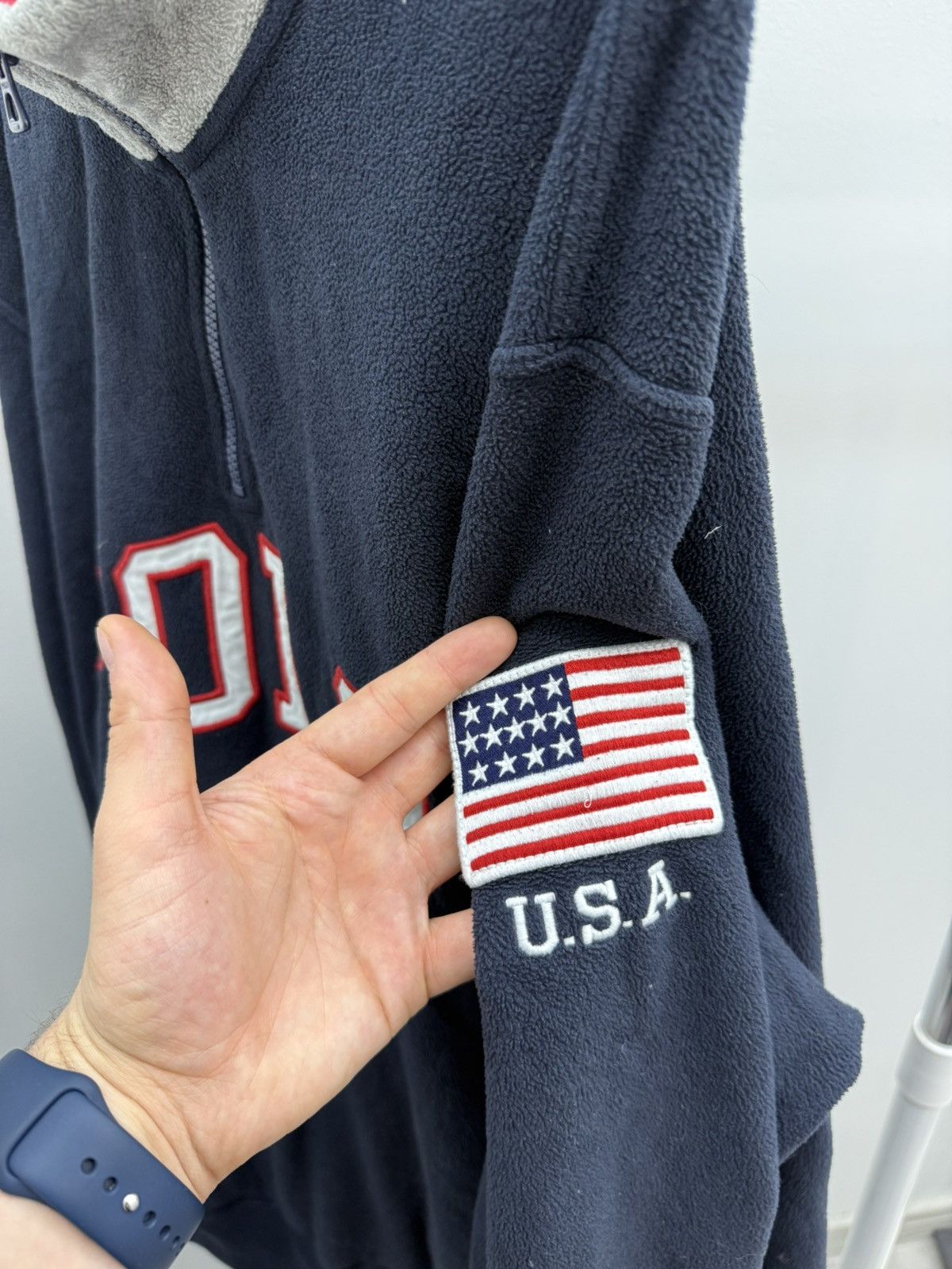 Polo Ralph Lauren Polo Ralph Lauren USA American Flag Badge Fleece Jacket Size US XL / EU 56 / 4 - 3 Thumbnail
