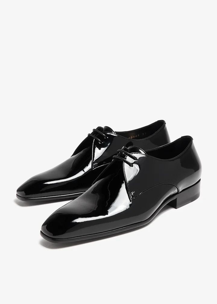 Saint Laurent Paris oc11z1225 800443 Gabriel Derbies Shoes in Patent Leather Size US 9 / IT 39 - 4 Thumbnail