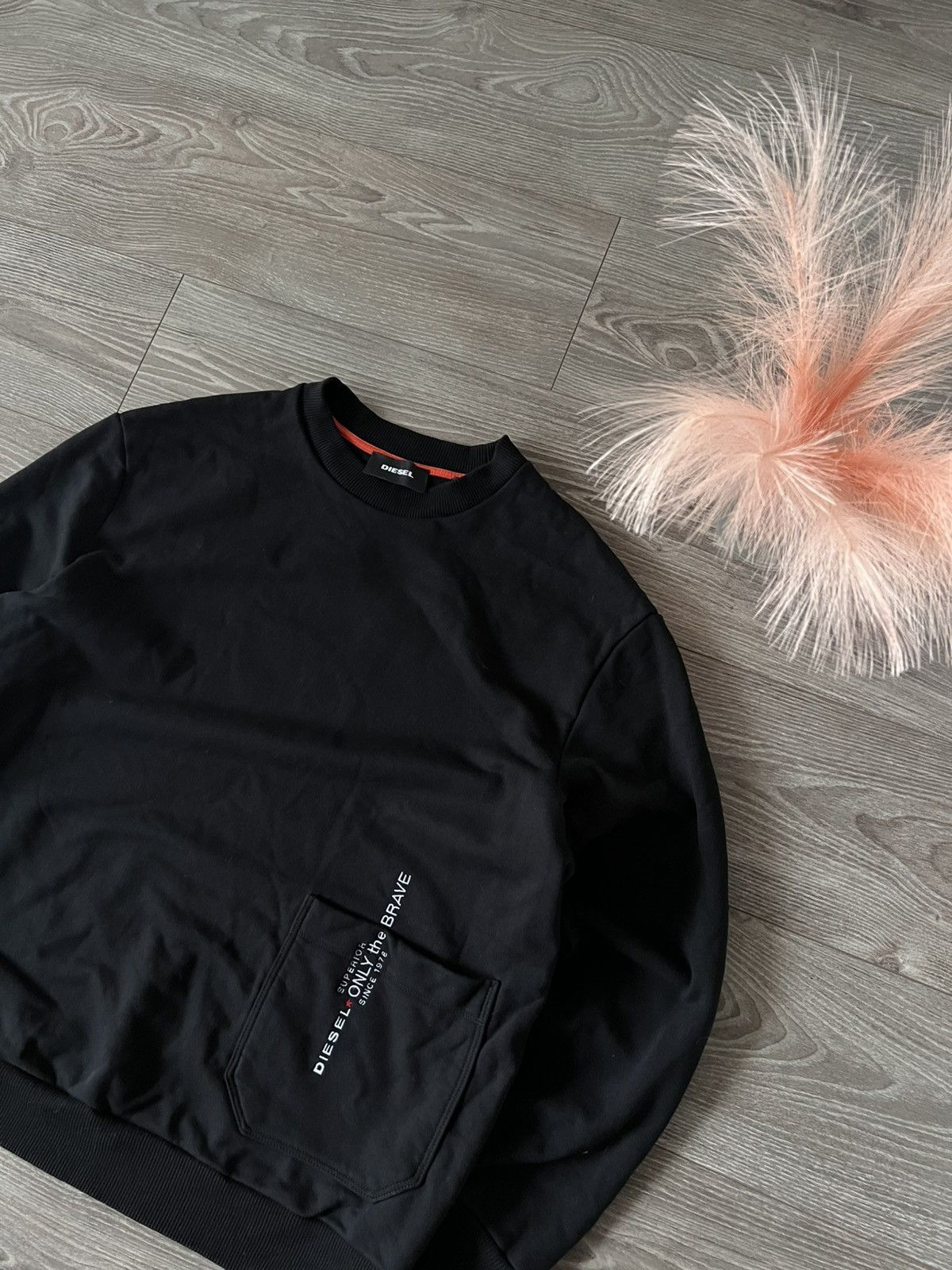 Designer × Diesel ‼️Archival Diesel Knit Logo Pocket “Only The Brave”Sweatshirt Size US XL / EU 56 / 4 - 2 Thumbnail