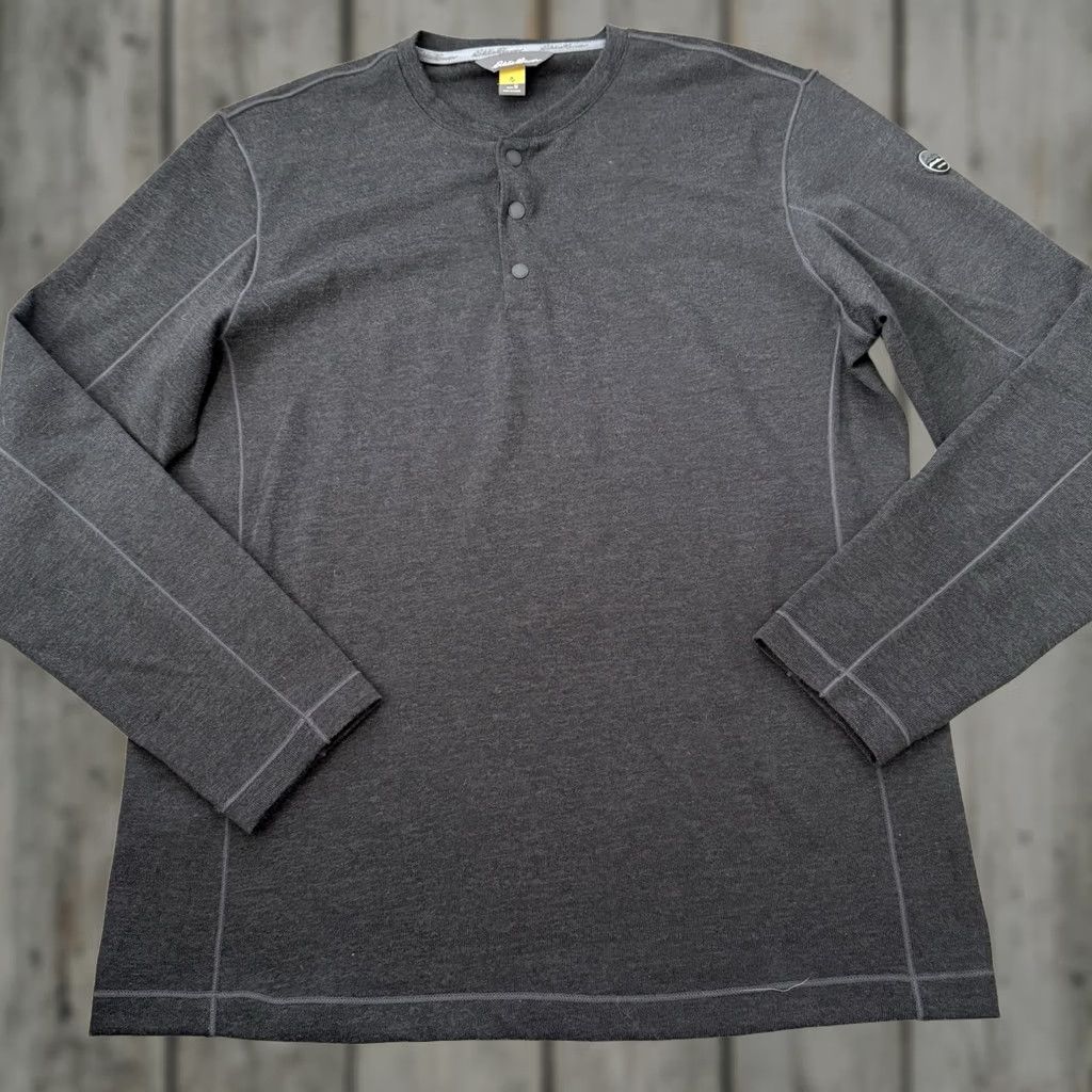 Eddie Bauer Eddie Bauer TRAVEX Henley T-Shirt Mens Medium Gray Long Sleeve Tee Snap Button Outdoor Size US M / EU 48-50 / 2 - 1 Thumbnail