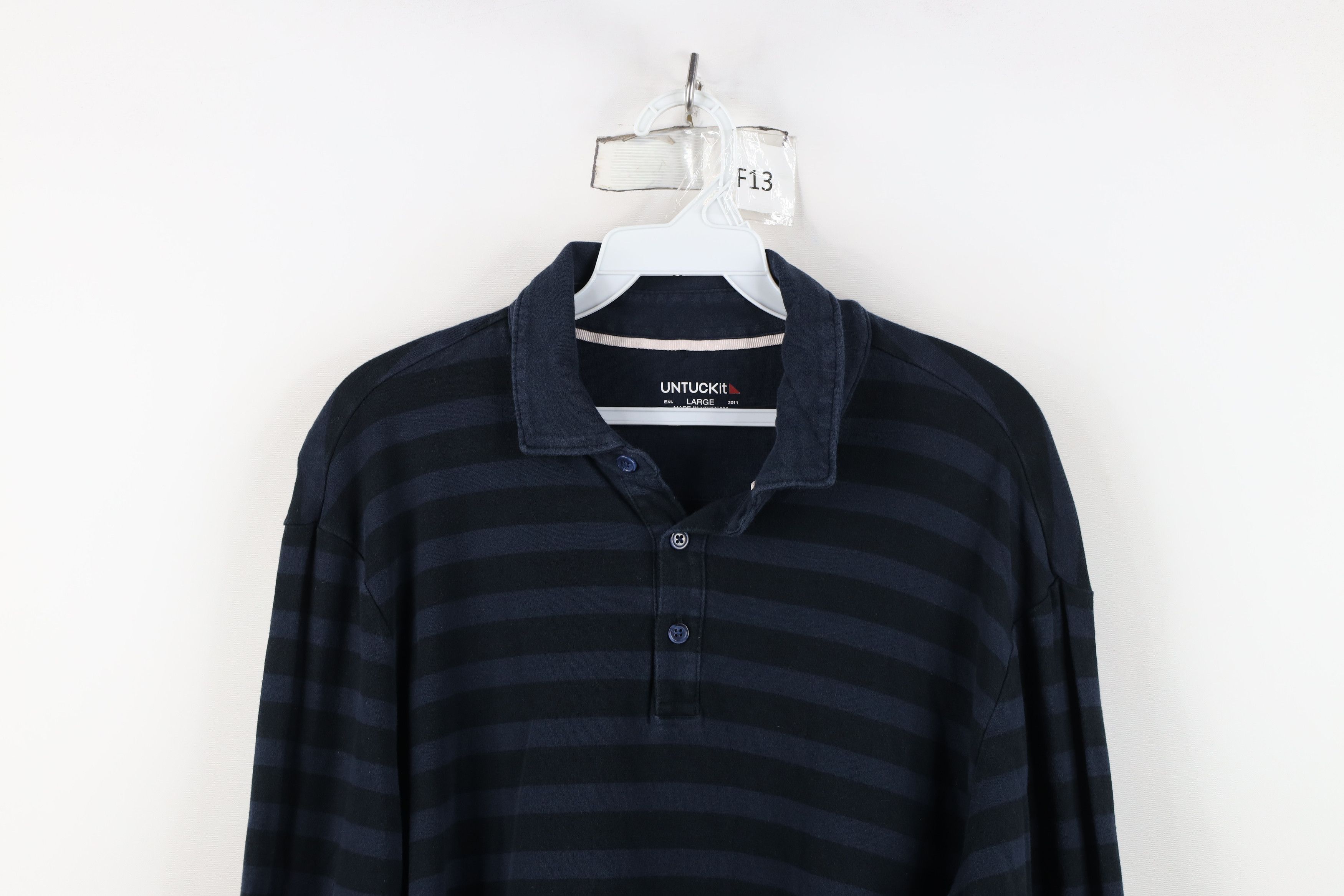 UNTUCKit Untuckit Color Block Long Sleeve Rugby Polo Shirt Blue Size US L / EU 52-54 / 3 - 2 Thumbnail