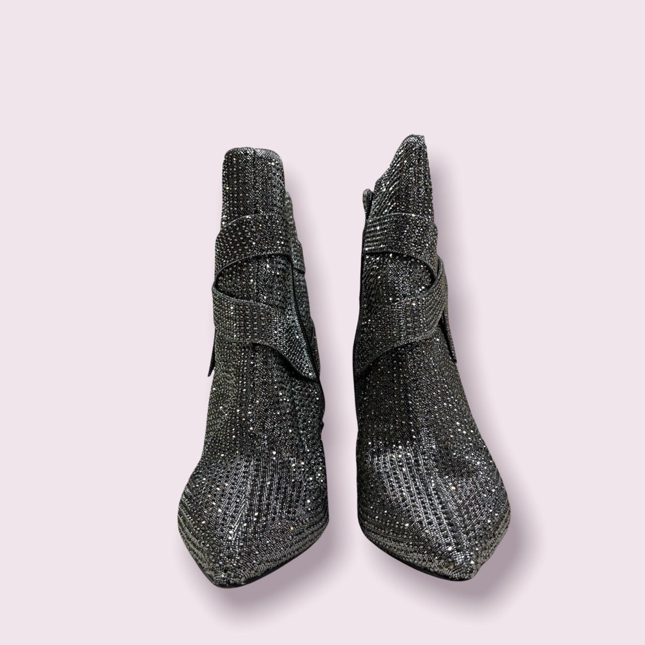 Designer GIANNI BINI Graphite Vinya STUDDED Booties Size US 9.5 / IT 39.5 - 6 Thumbnail