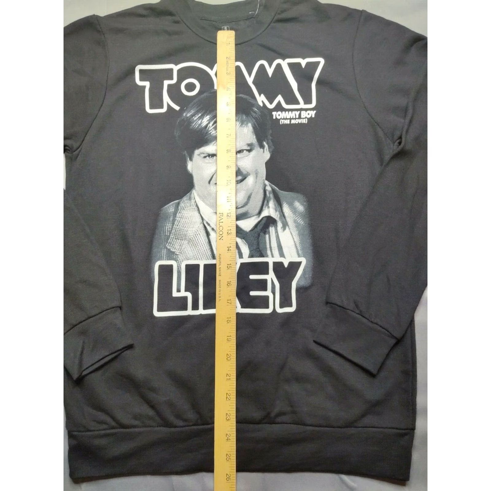 Ripple Junction Tommy Boy Men Small TommY Likey Chris Farley Black Sweatshirt NEW Shirt Mens S Black Tommy Boy Movie Shirt Size US S / EU 44-46 / 1 - 5 Thumbnail