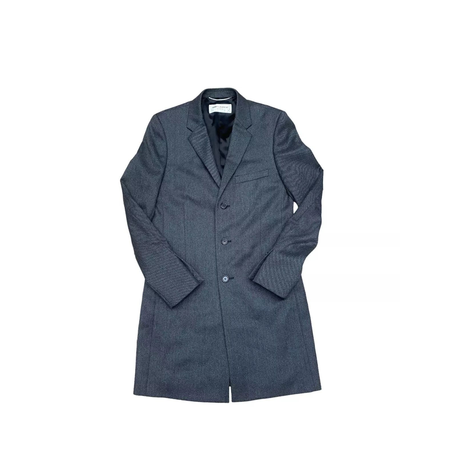 Saint Laurent Paris FW 2017 Grey Wool Chesterfield Coat Size US S / EU 44-46 / 1 - 1 Thumbnail