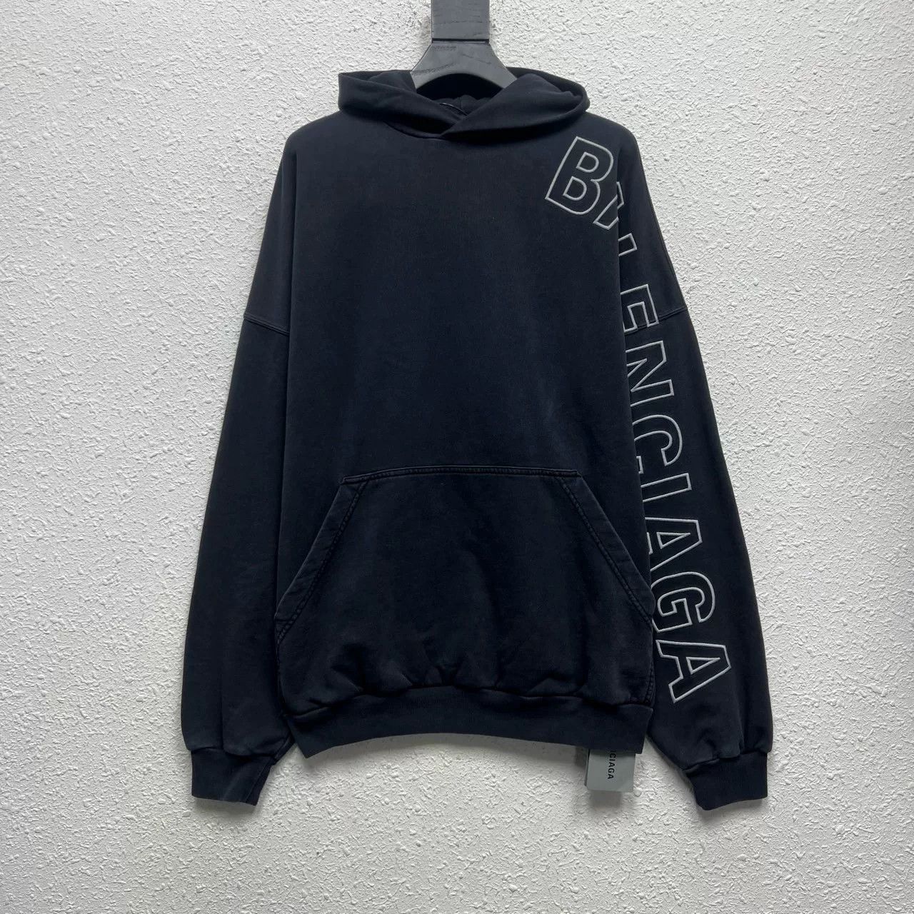 Balenciaga balenciaga black gray embroidered hoodie Size US M / EU 48-50 / 2 - 1 Thumbnail