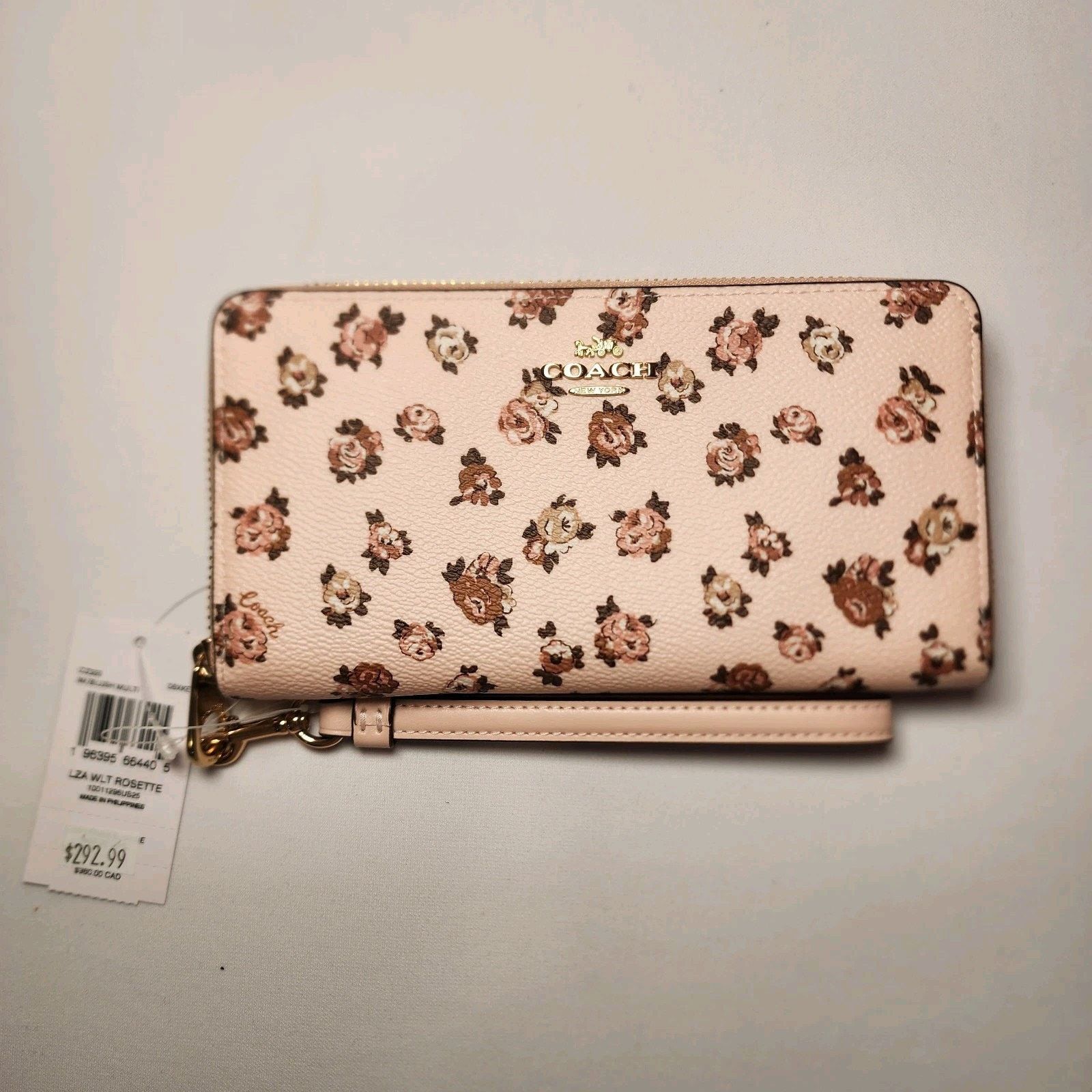 Coach NWT COACH CZ329 Long Zip Around Wallet Rosette Print Blush Size ONE SIZE - 1 Thumbnail