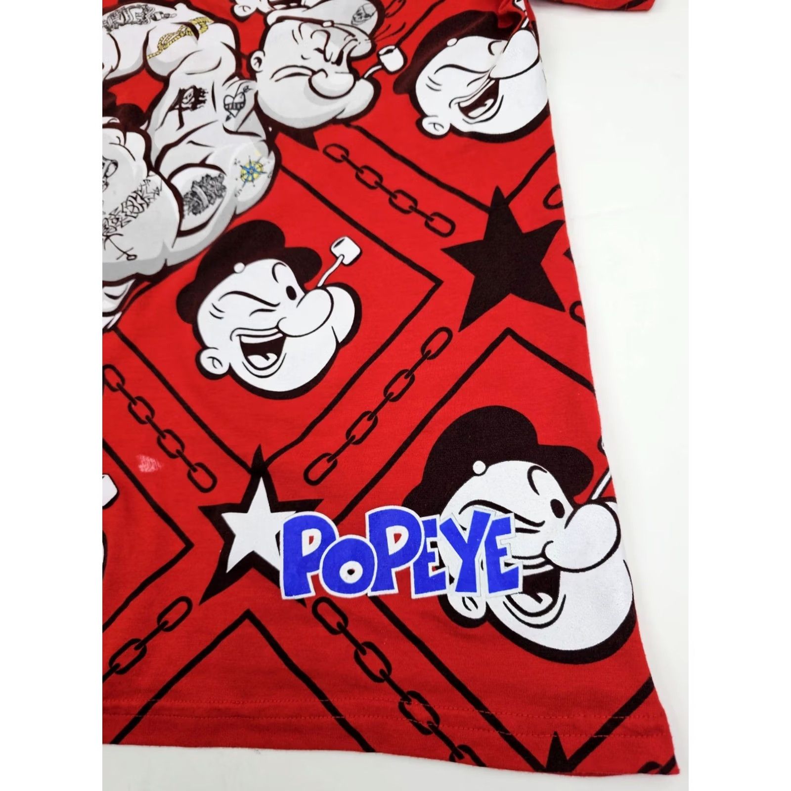 Gloverall Popeye the Sailor Man Shirt Men 2XL Red All Over Graphic Cartoon T-Shirt Size US XXL / EU 58 / 5 - 2 Thumbnail