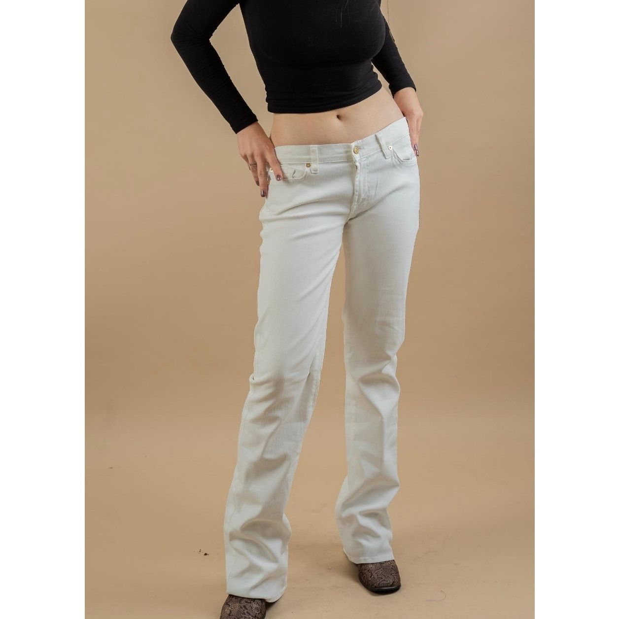 7 For All Mankind 7 For All Mankind Dojo Jeans low Wide Leg flare Y2K vintage Size 28" / US 6 / IT 42 - 1 Thumbnail