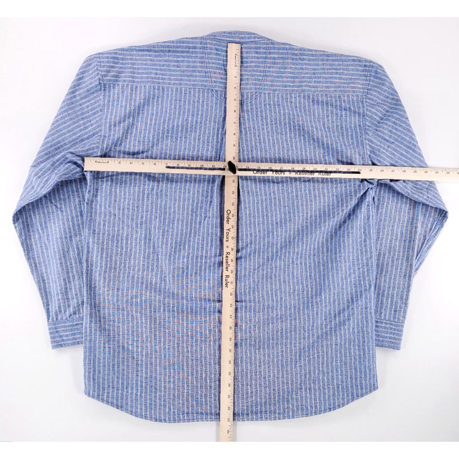 Lee Lee Valley Button Up Shirt Banded Collar Blue Striped Made Ireland Mens XXL Shirt Long Sleeve Men 2XL Size US XXL / EU 58 / 5 - 7 Thumbnail