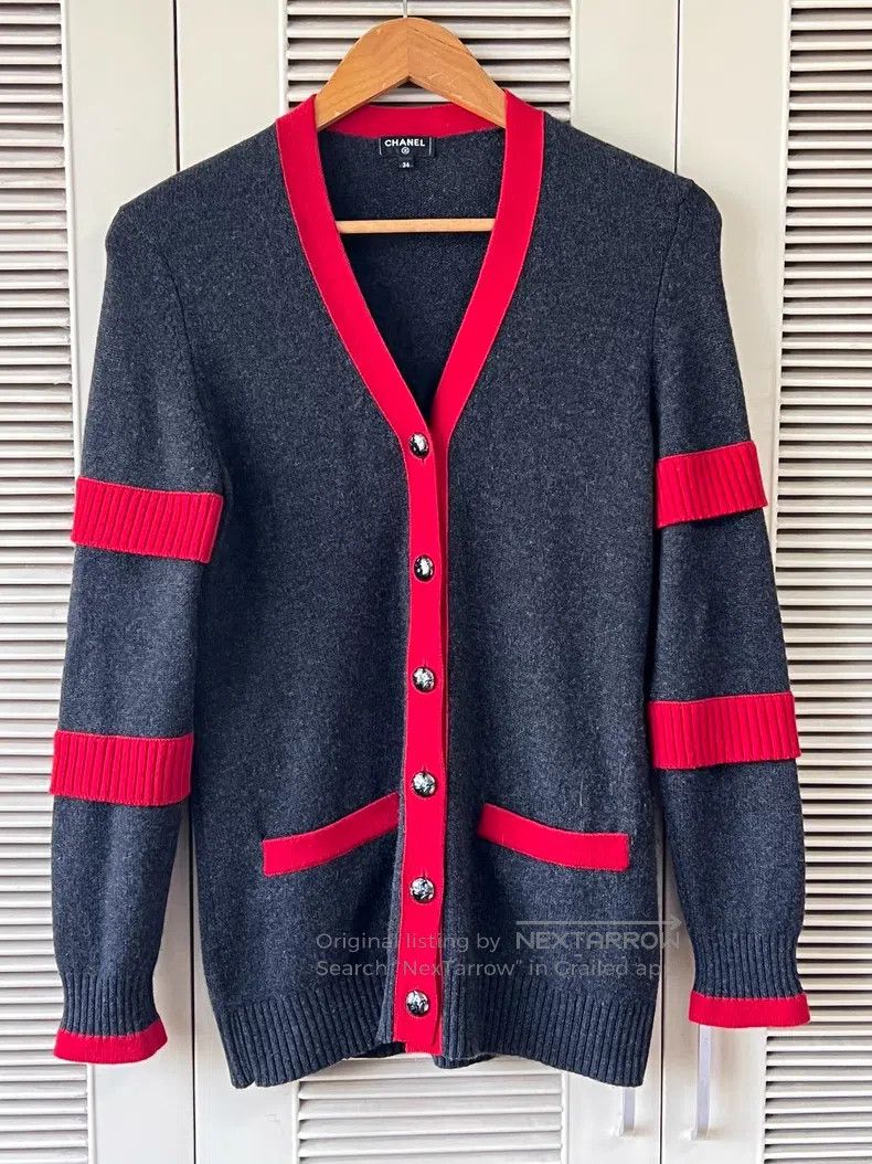 Chanel Chanel Knitted cardigan with contrasting colours coat Size XXS / US 00 / IT 34 - 1 Thumbnail