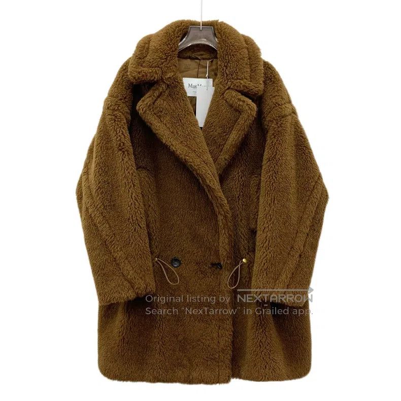 Max Mara Max Mara Dark Brown Teddy Alpaca Wool Collar Double Breast Size M / US 6-8 / IT 42-44 - 1 Thumbnail