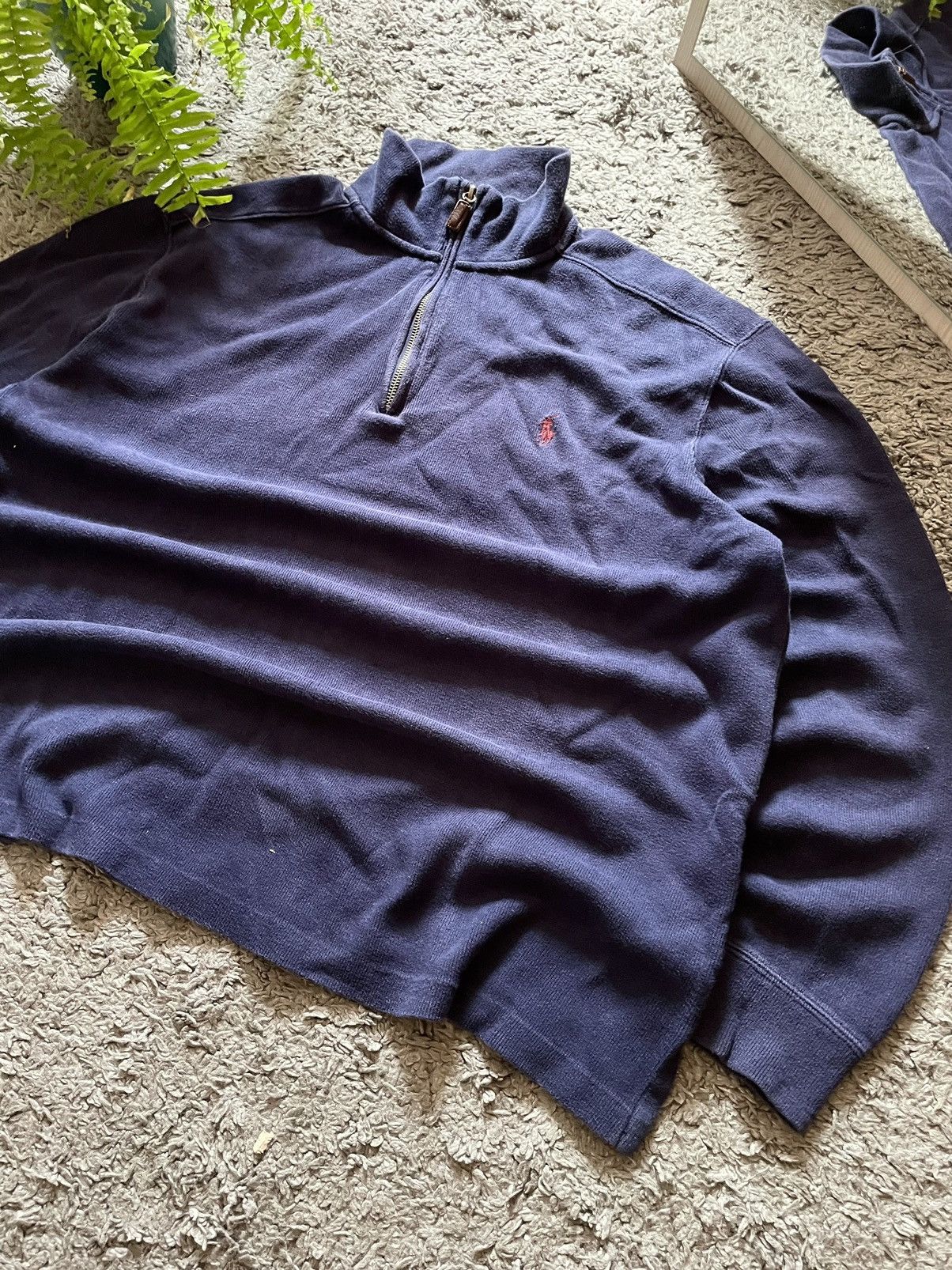 Polo Ralph Lauren × Vintage 00s Polo Ralph Lauren 1/3 Zip Sweater Streetwear Vintage Logo Size US XL / EU 56 / 4 - 5 Thumbnail