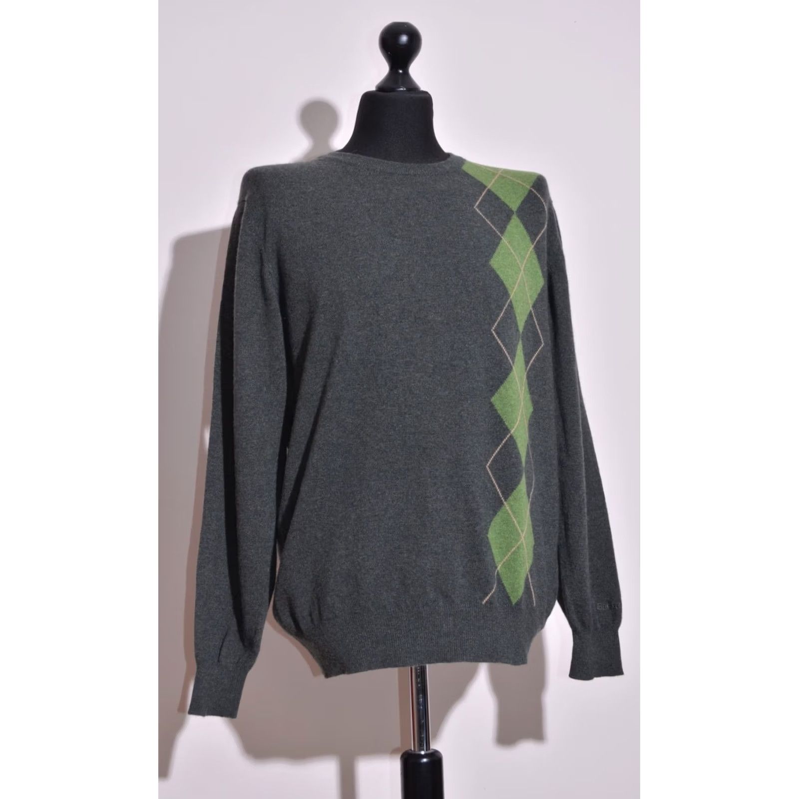 Barbour Barbour Men’s Argyle Crew Neck Pure Wool Sweater Made in Scotland Size L Green Pullover Jumper Knit_Sweater Mens Regular Wool Crew Neck Size US L / EU 52-54 / 3 - 2 Thumbnail