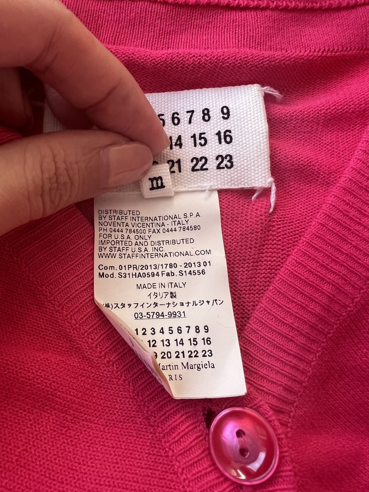 Maison Margiela Maison Margiela four stitches line 1 pink knit cardigan top Size M / US 6-8 / IT 42-44 - 7 Thumbnail