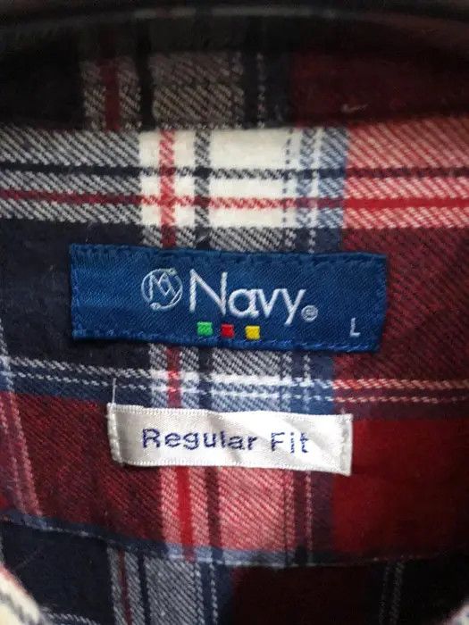Japanese Brand japanese brand Navy Plaid Tartan Flannel Shirt 👕 Size US M / EU 48-50 / 2 - 3 Thumbnail